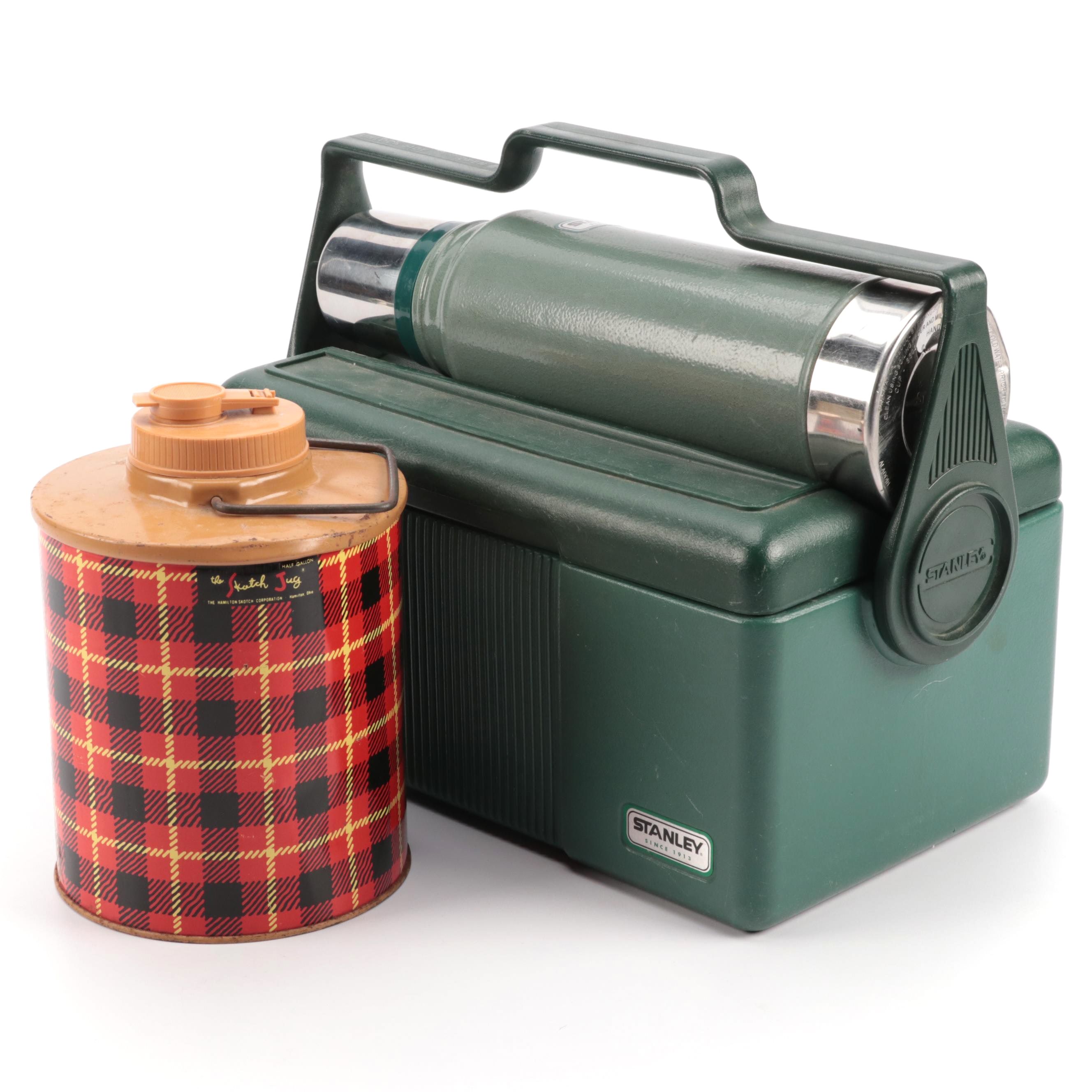 Stanley Lunch Box Cooler with Vacuum Bottle and Hamilton "Scotch Jug" Thermos