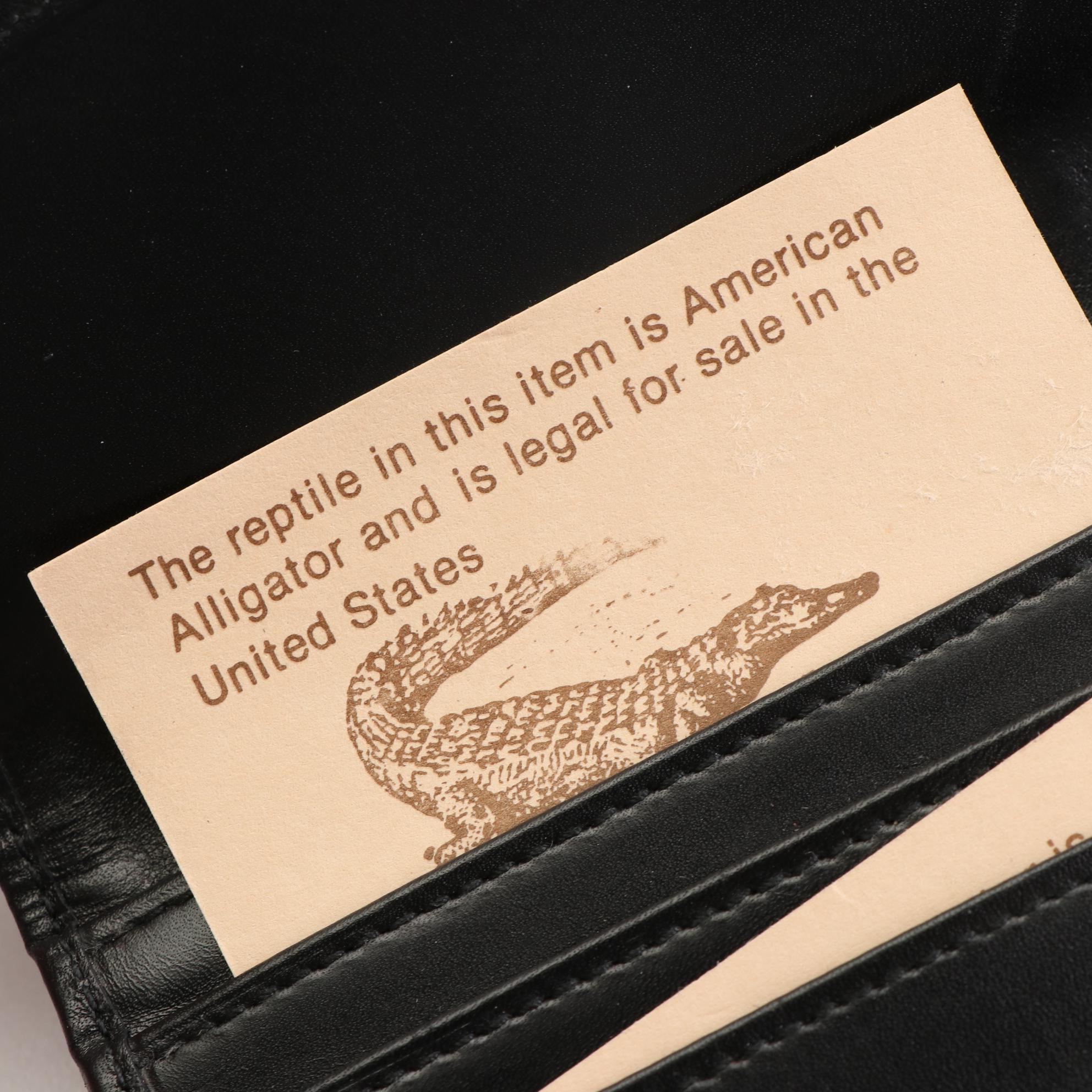 Bosca American Alligator Checkbook Wallet with Box