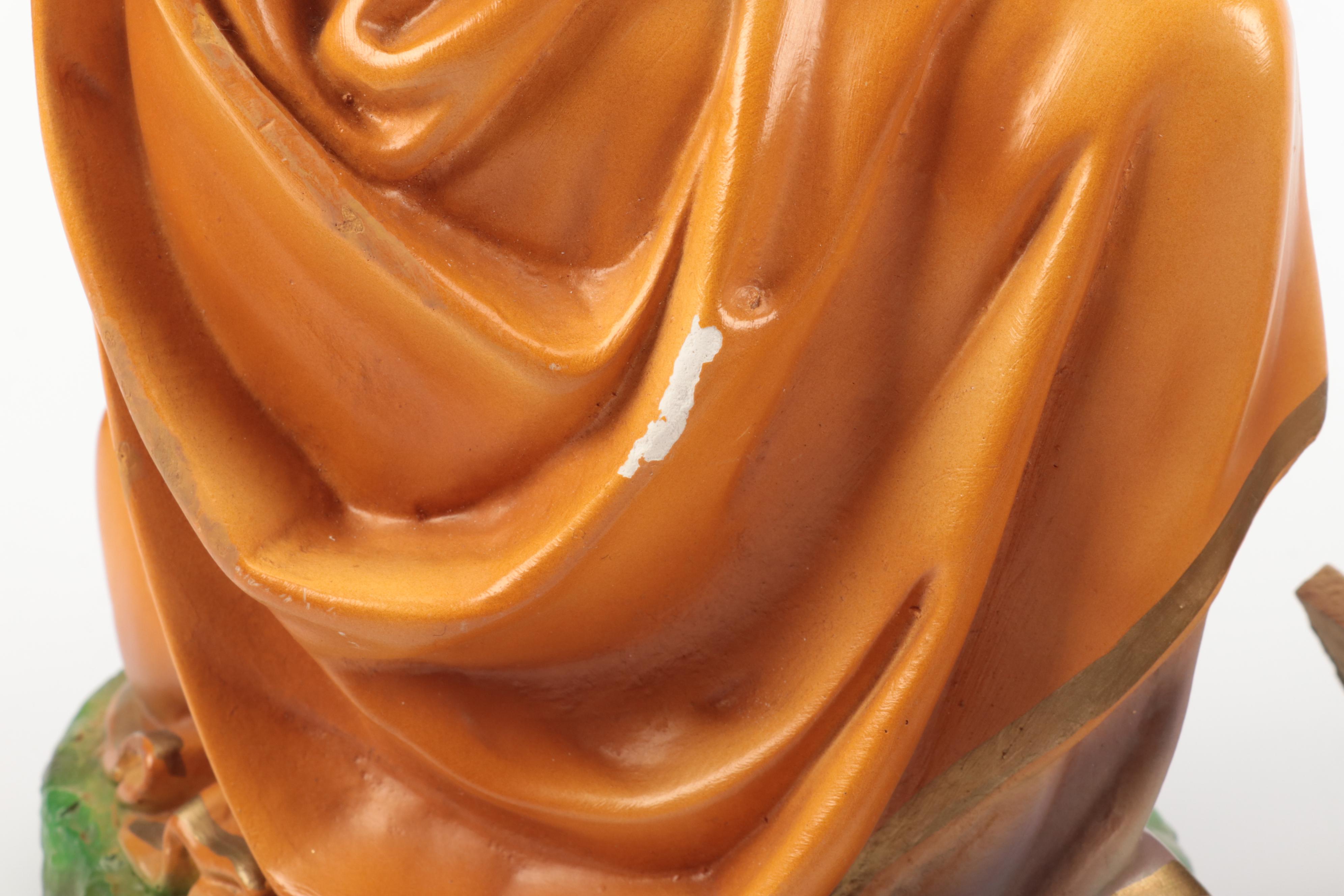 Italian and Japanese Chalkware Nativity Set, Mid to Late 20th Century