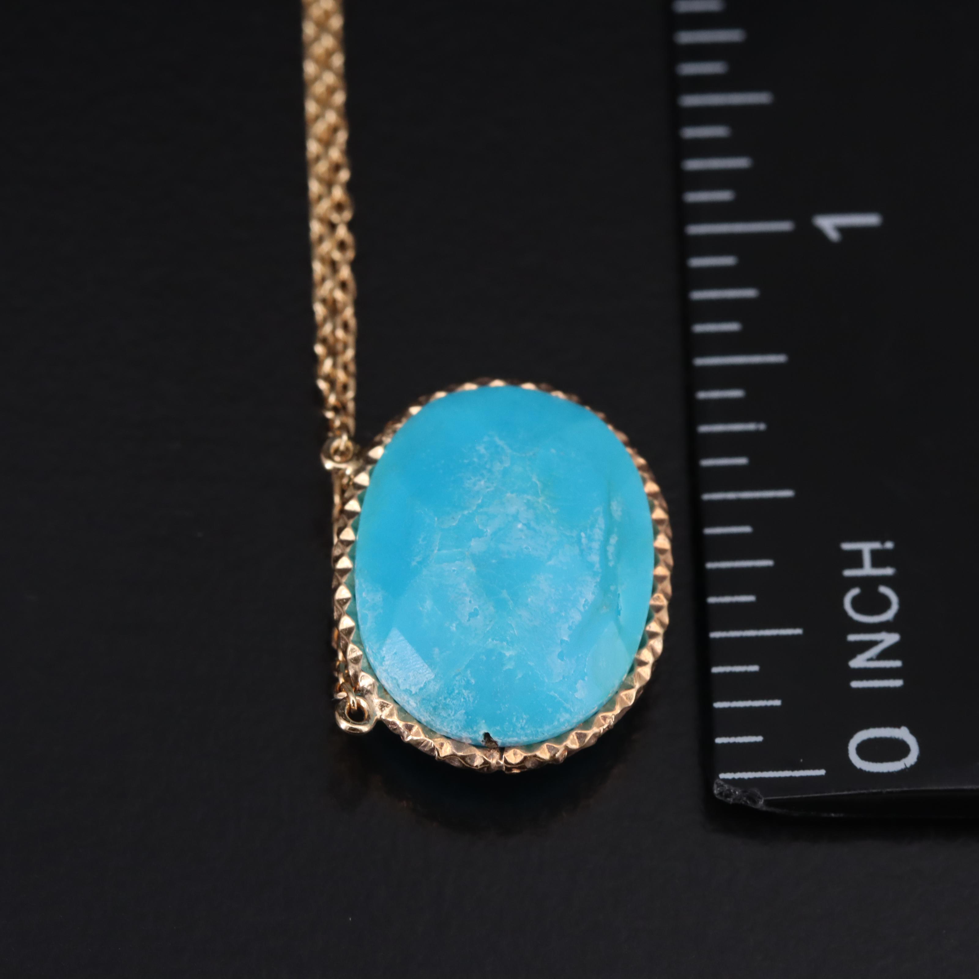 Sterling Turquoise Stationary Necklace