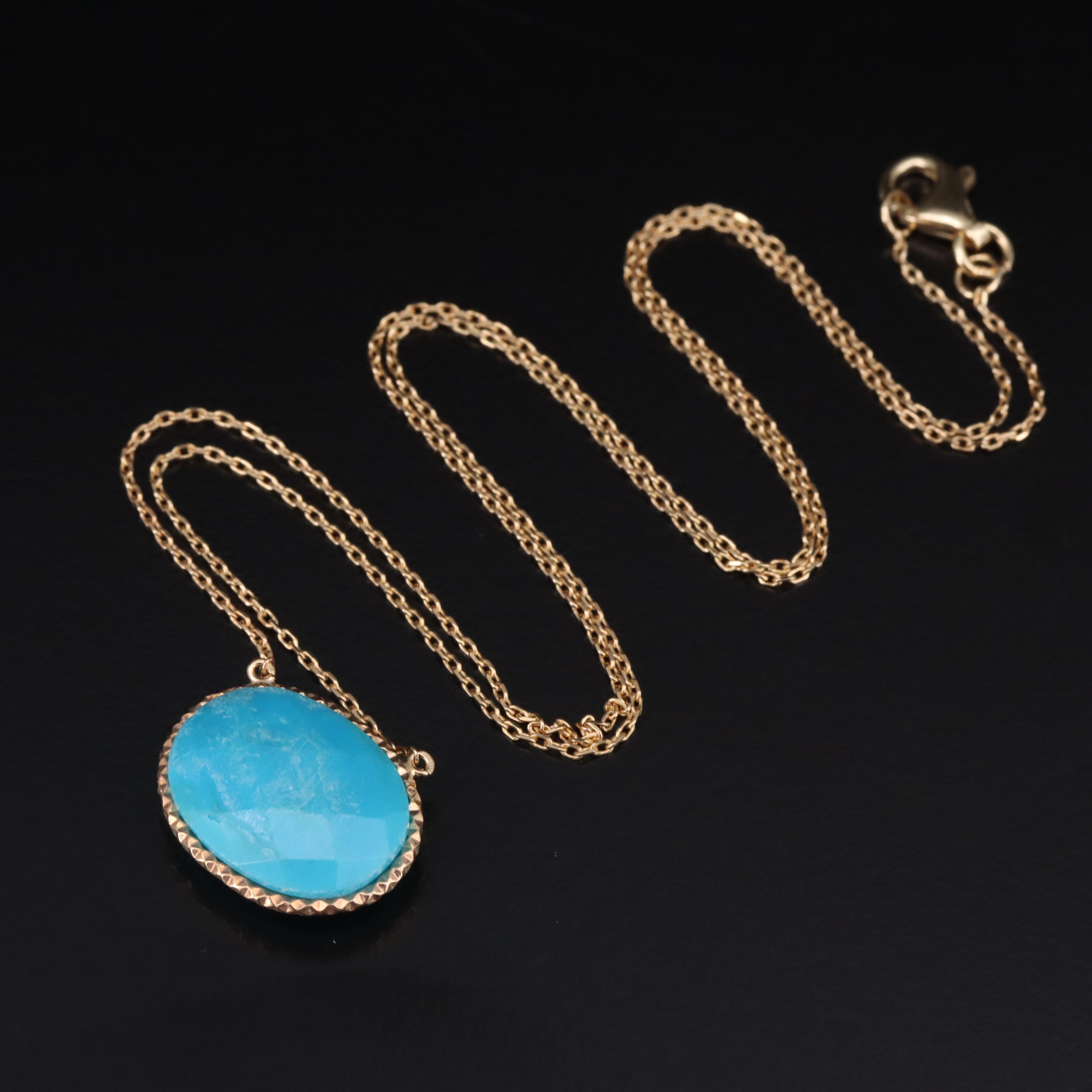 Sterling Turquoise Stationary Necklace