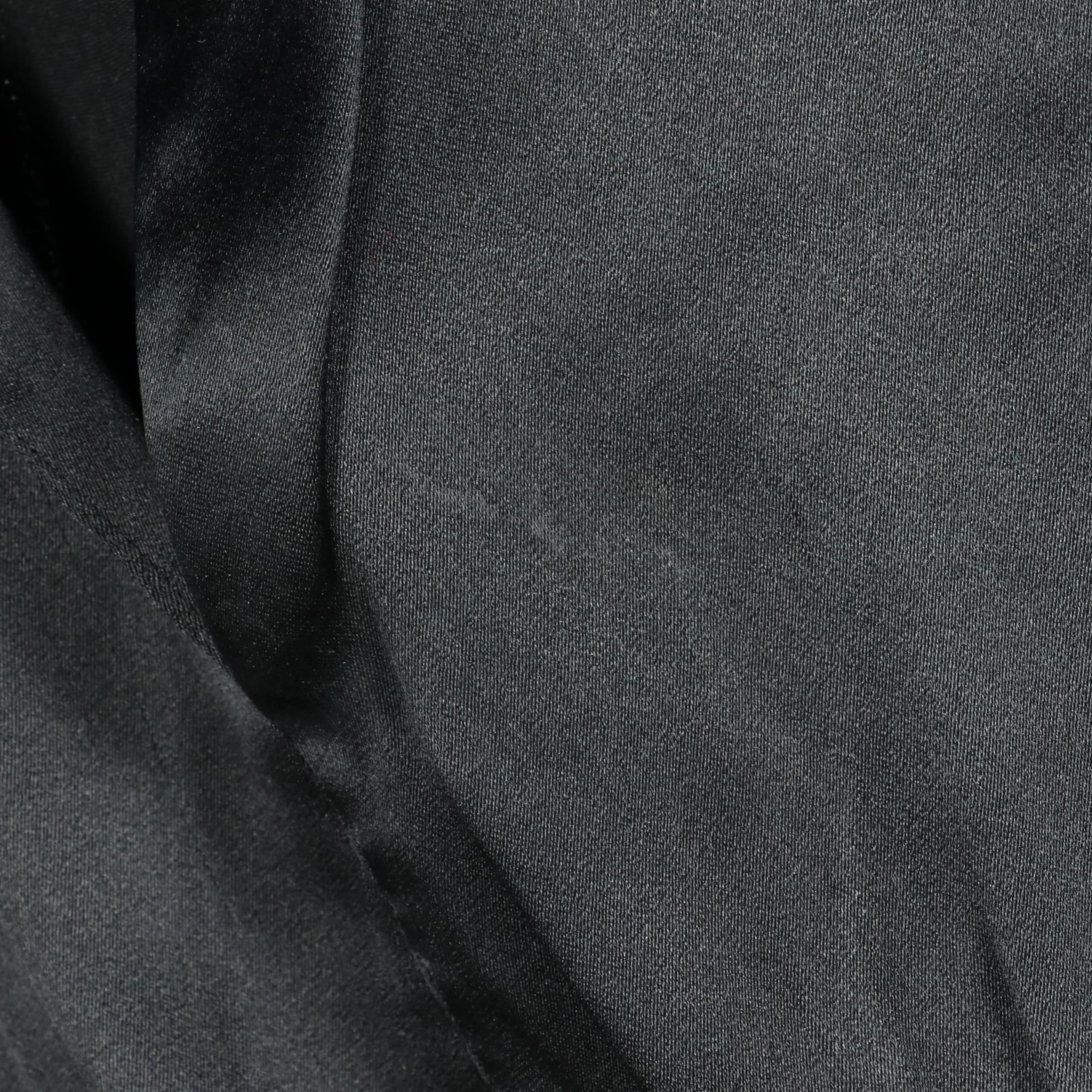 Gucci Black Satin Silk Sleeveless Dress with V-Cut Neckline