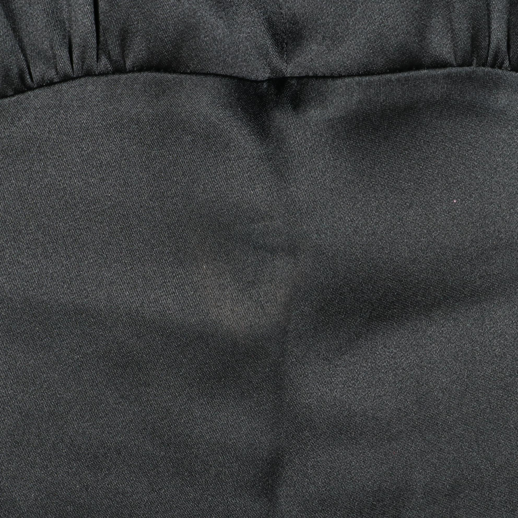 Gucci Black Satin Silk Sleeveless Dress with V-Cut Neckline