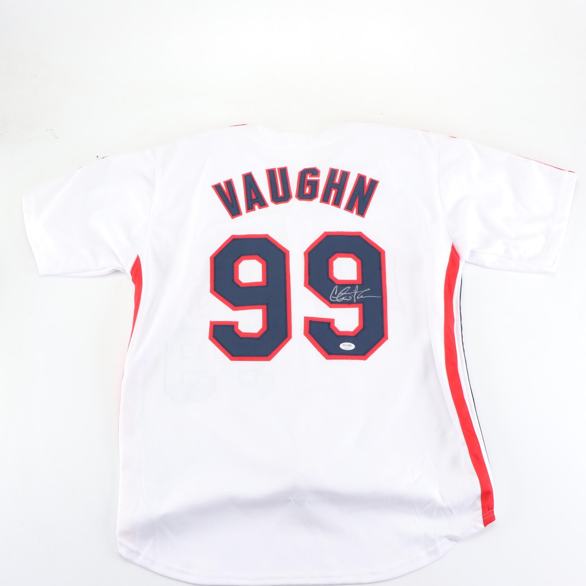 Charlie Sheen "Ricky Vaughn" Signed Cleveland Indians Baseball Jersey