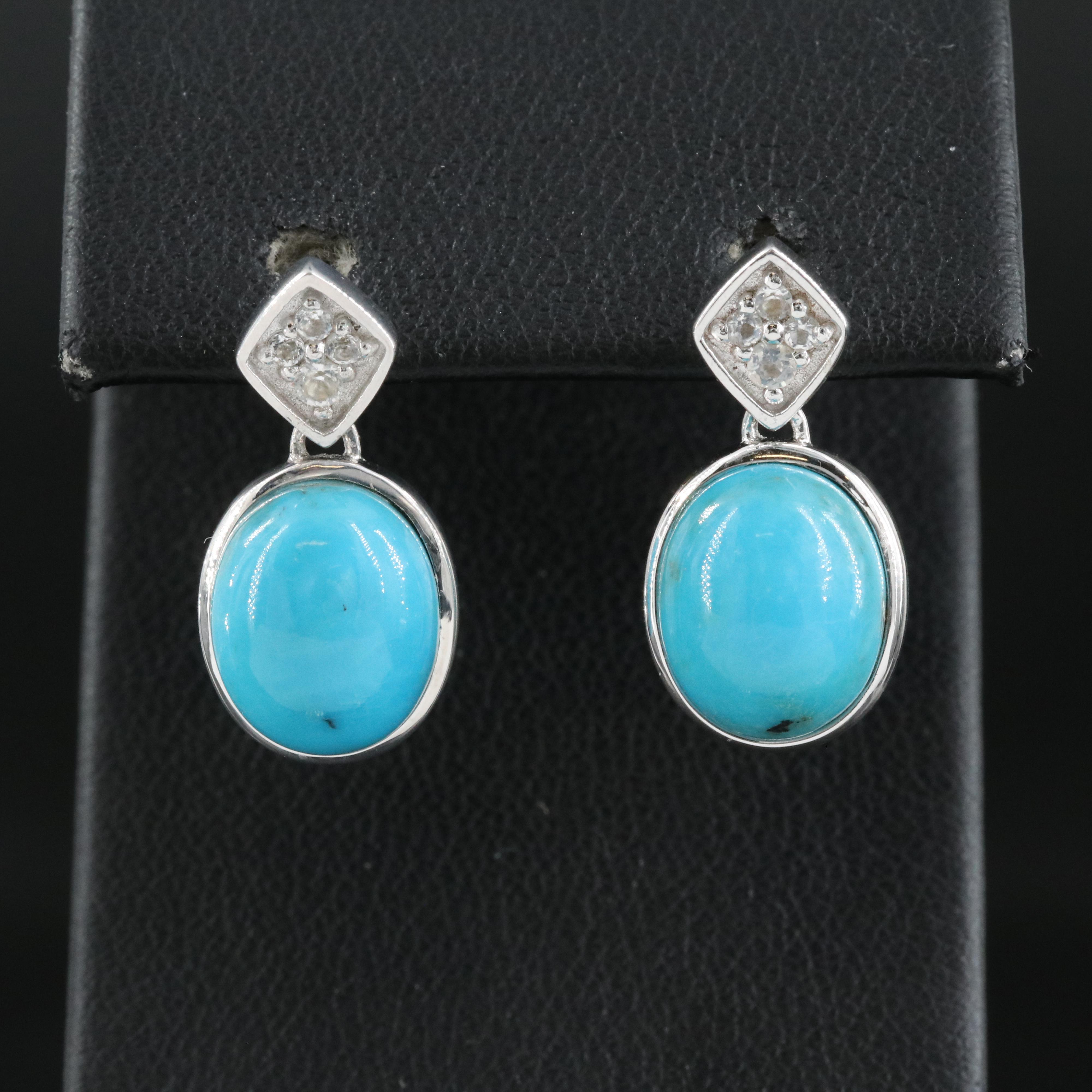 Sterling Turquoise and Topaz Earrings
