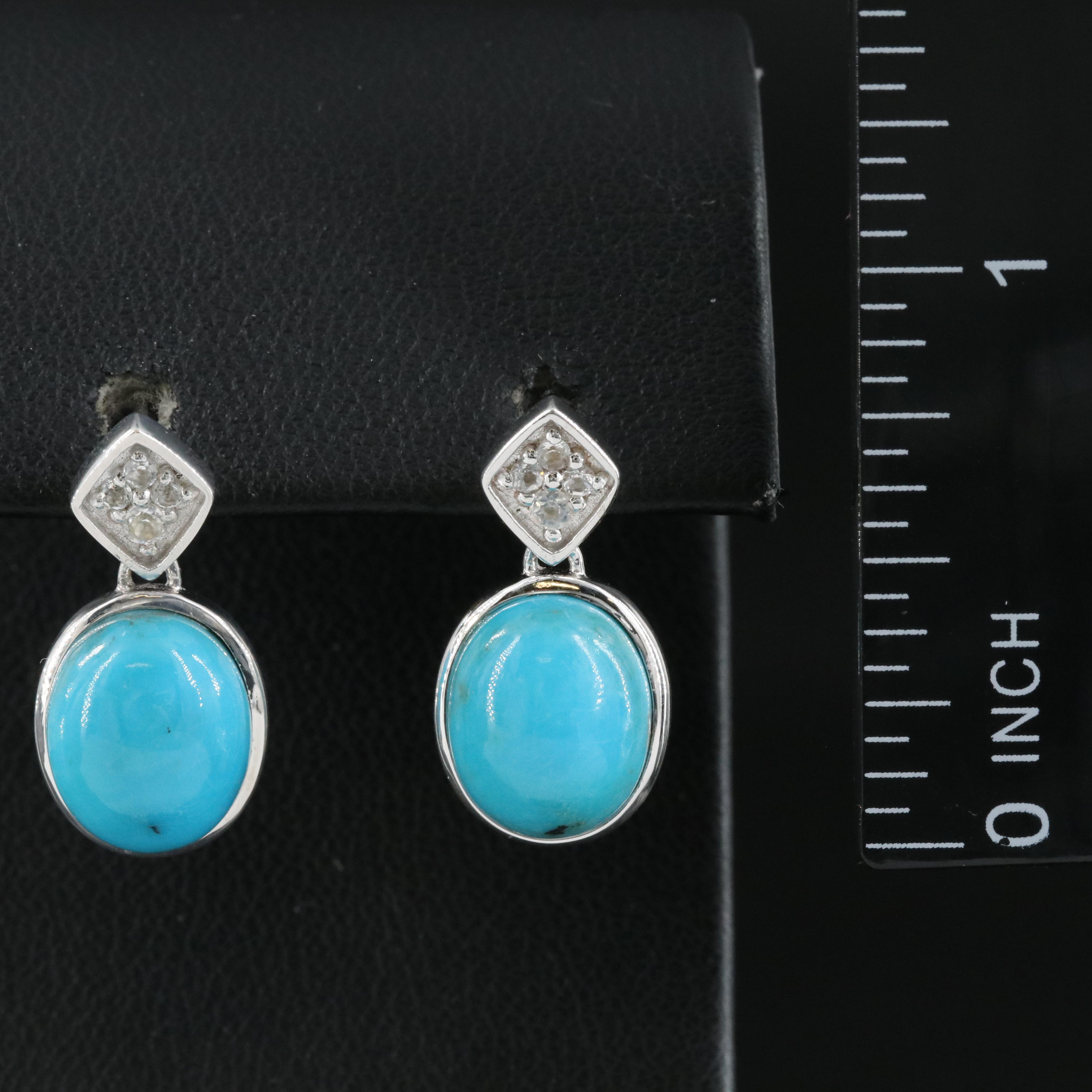Sterling Turquoise and Topaz Earrings