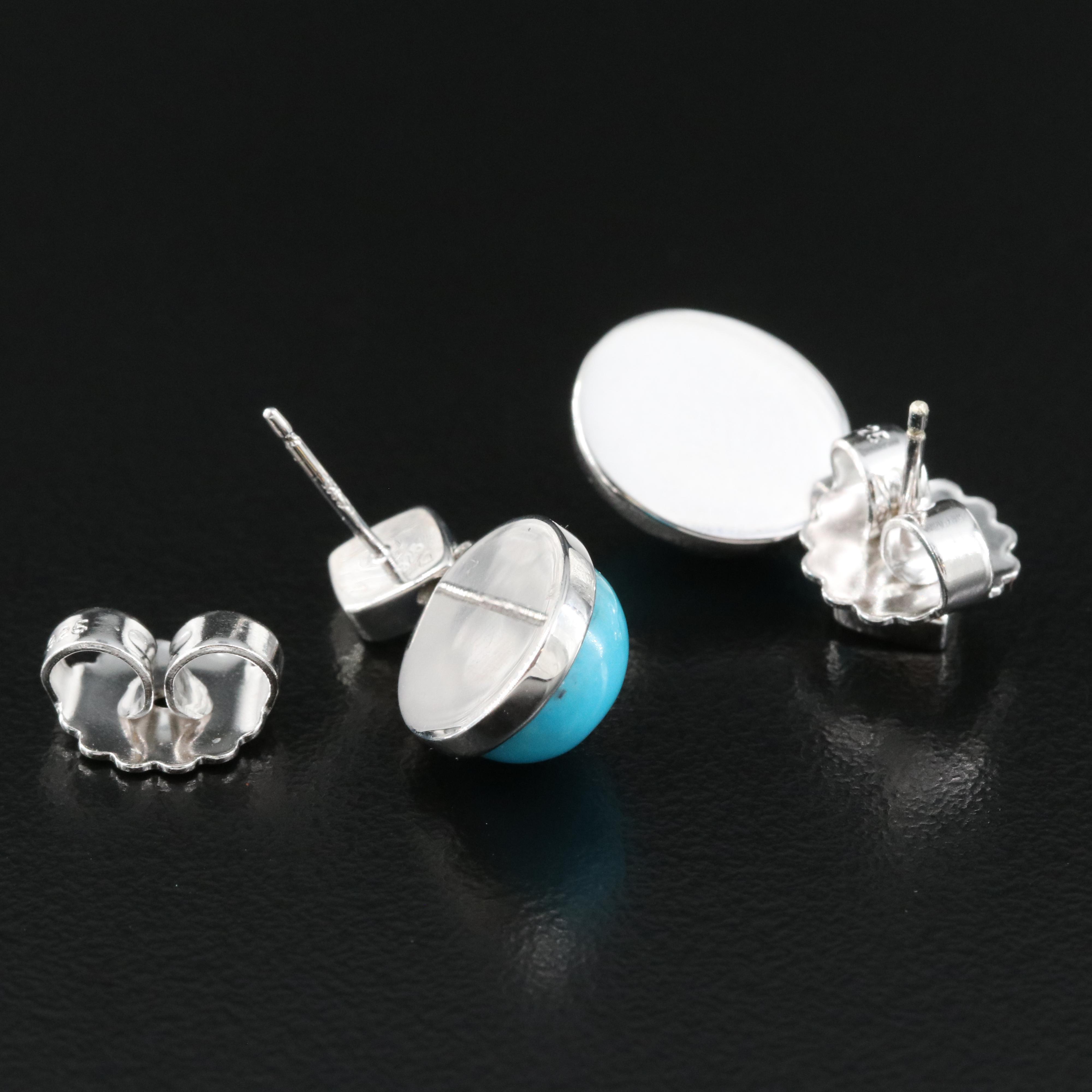 Sterling Turquoise and Topaz Earrings