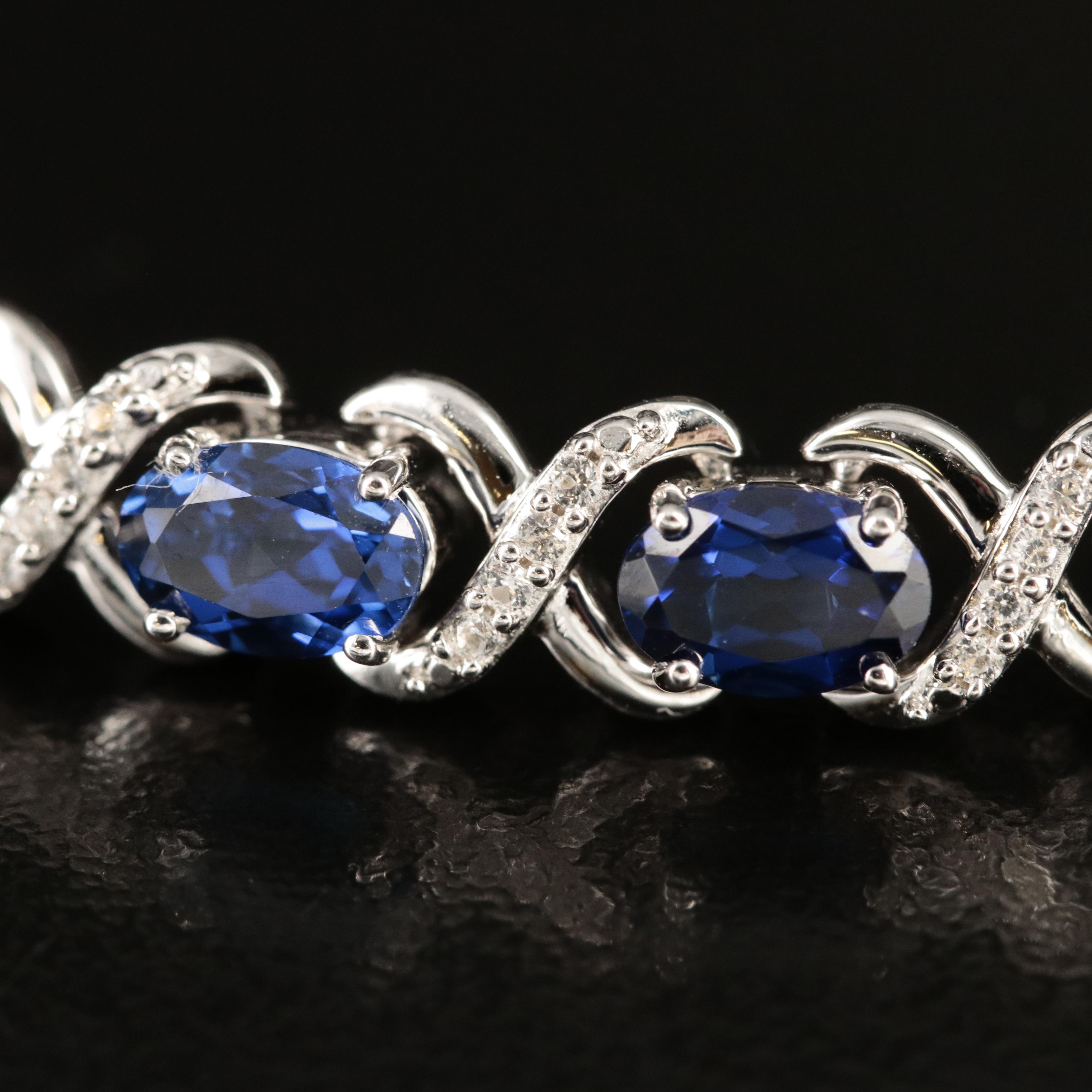 Sterling Sapphire "X O" Bolo Bracelet