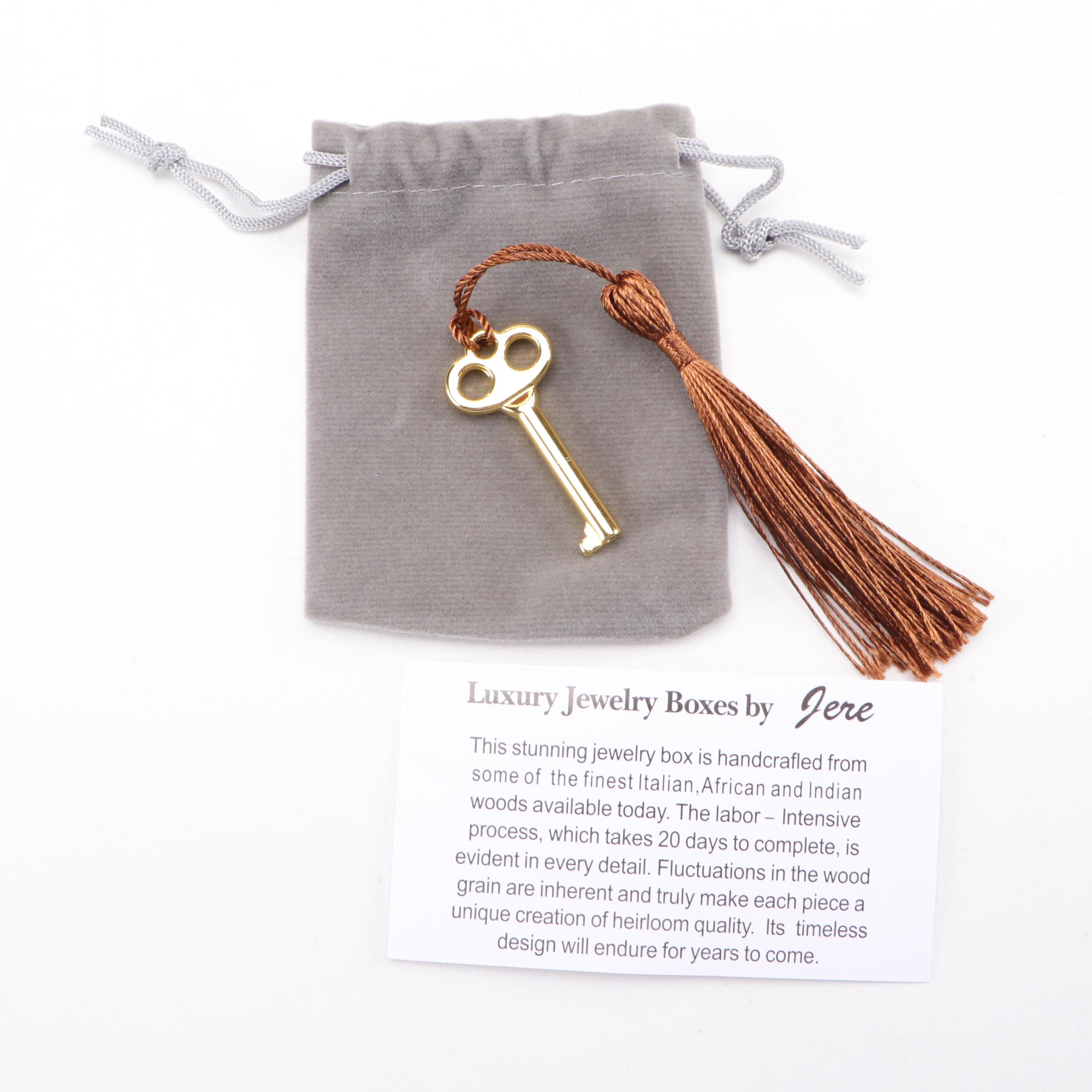 Jere Mahogany Finish Luxury Locking Jewelry Box