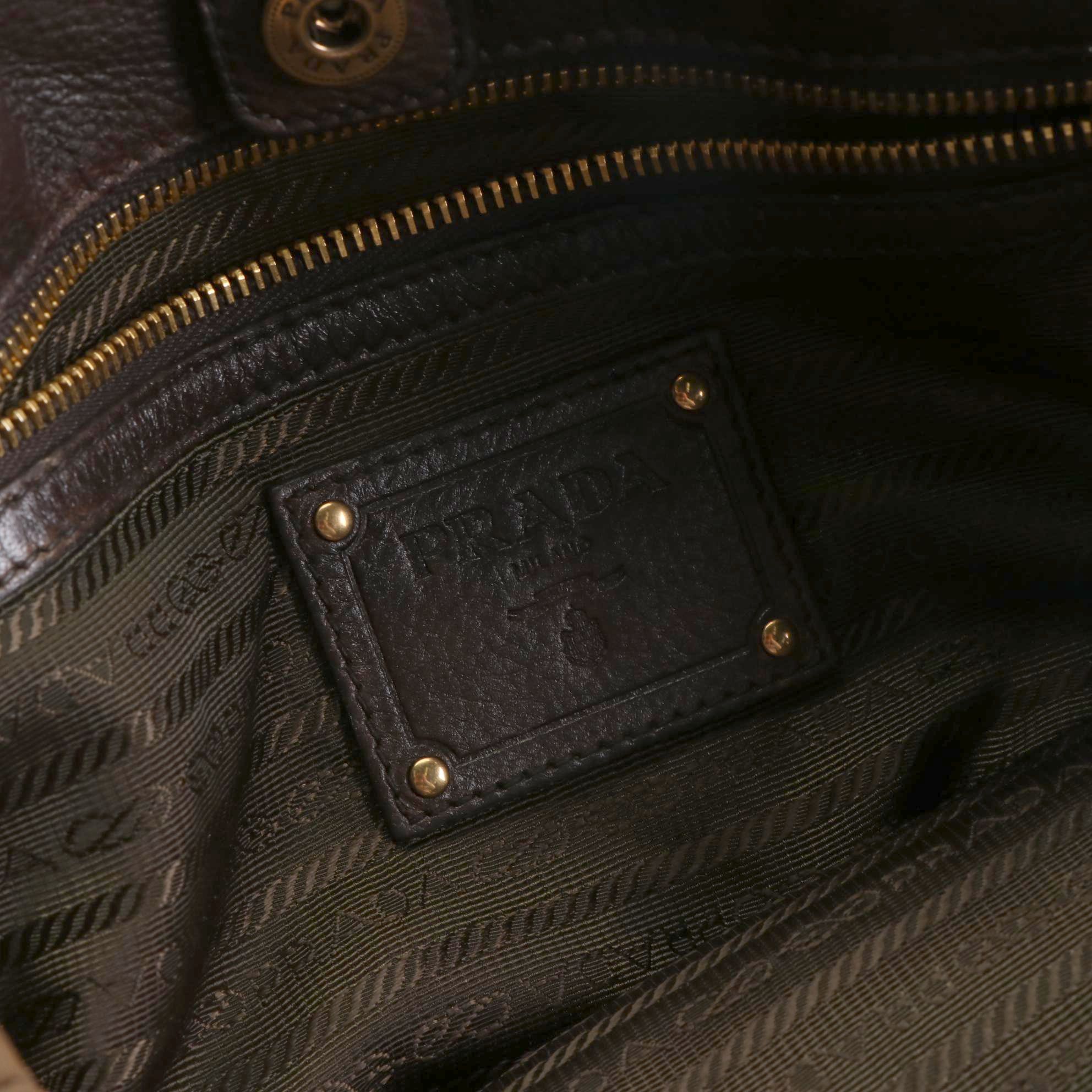 Prada Gaufre Tote in Brown Tessuto Nylon and Leather