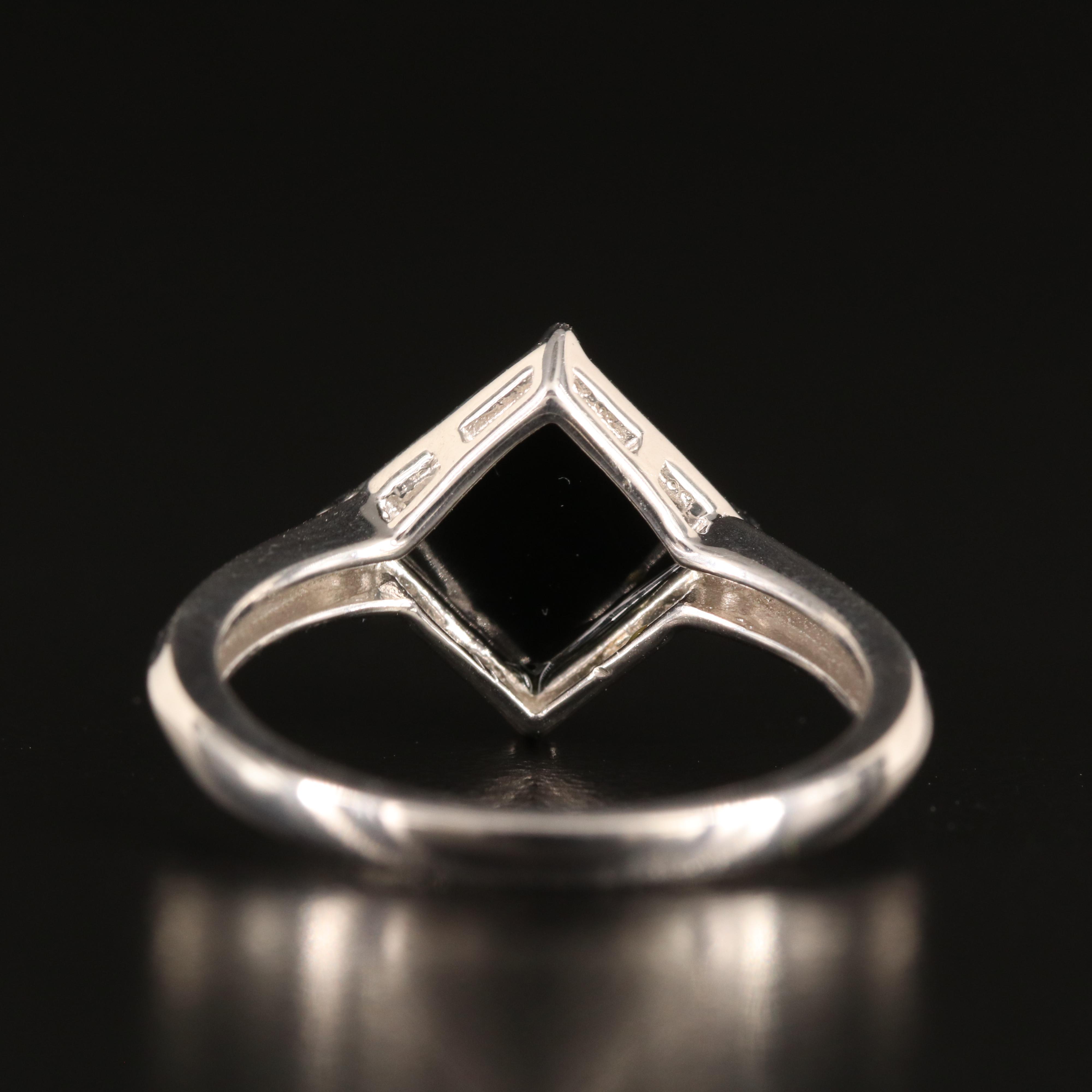 Sterling Faux Black Onyx Pyramid Ring