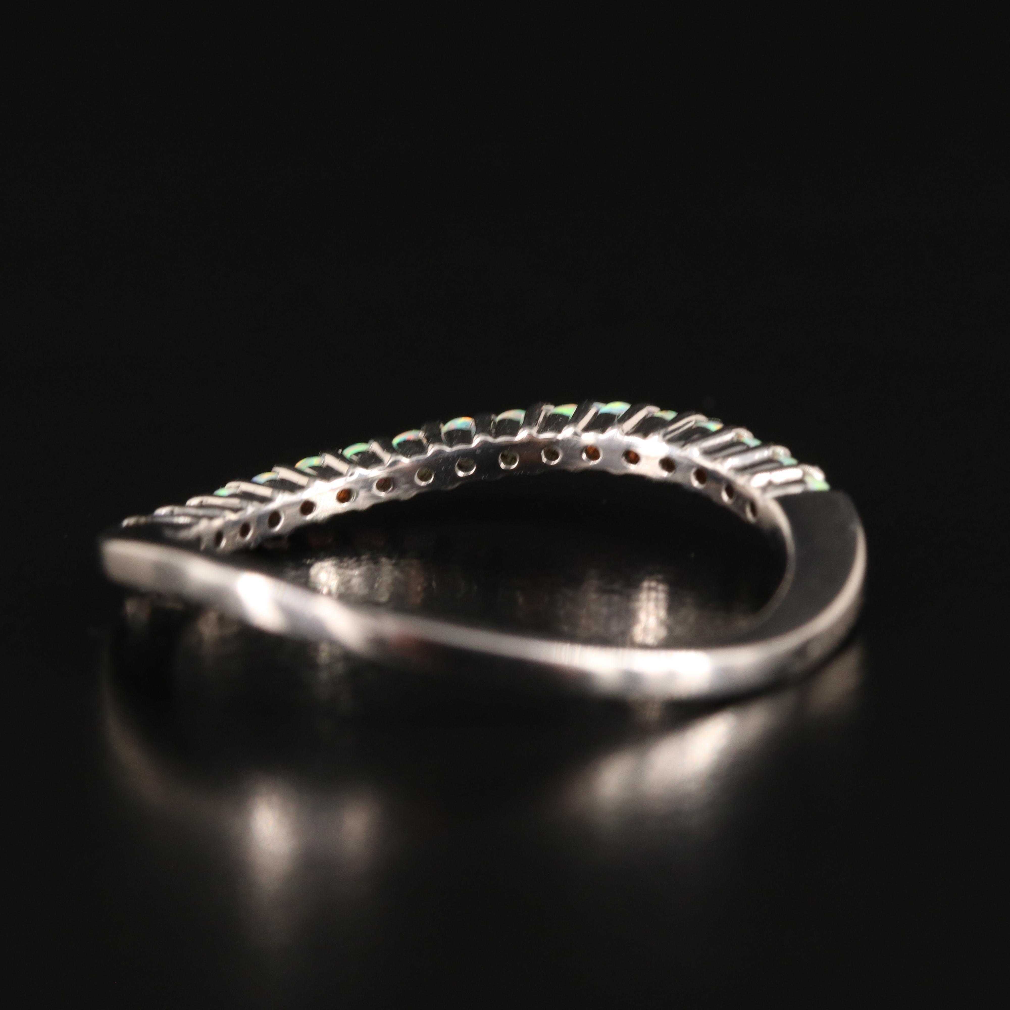 Sterling Opal Contour Band
