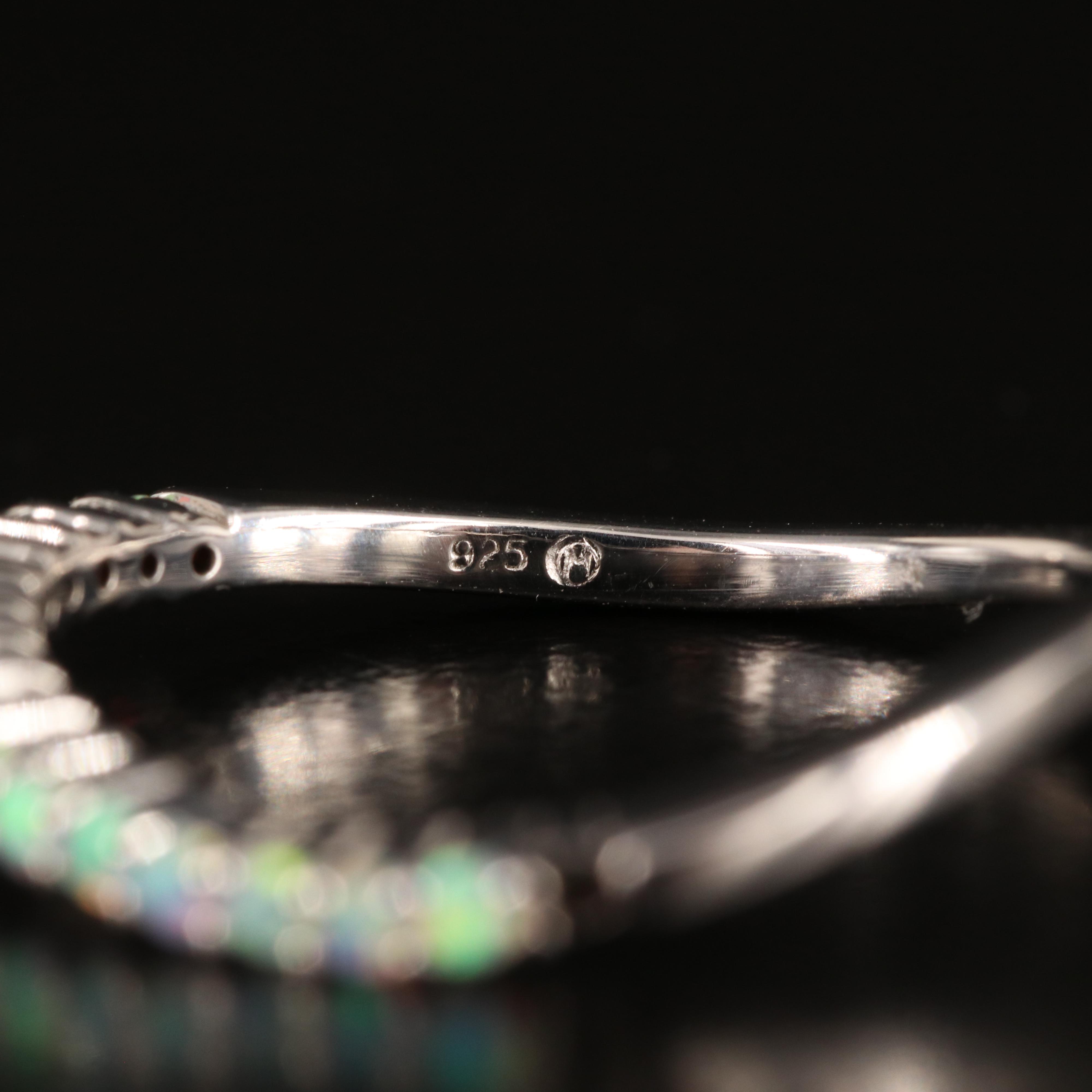 Sterling Opal Contour Band