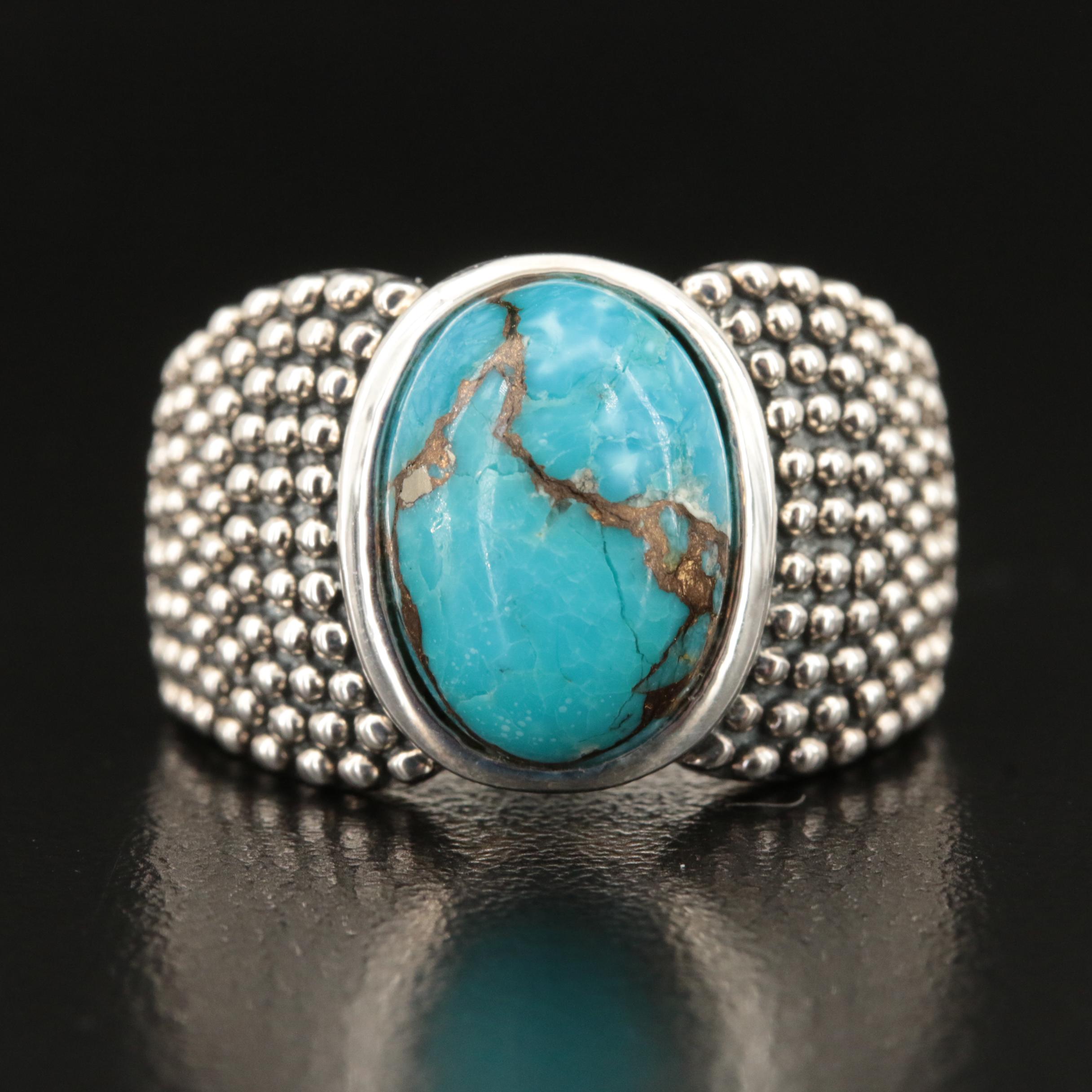 Michael Dawkins Sterling Turquoise Ring