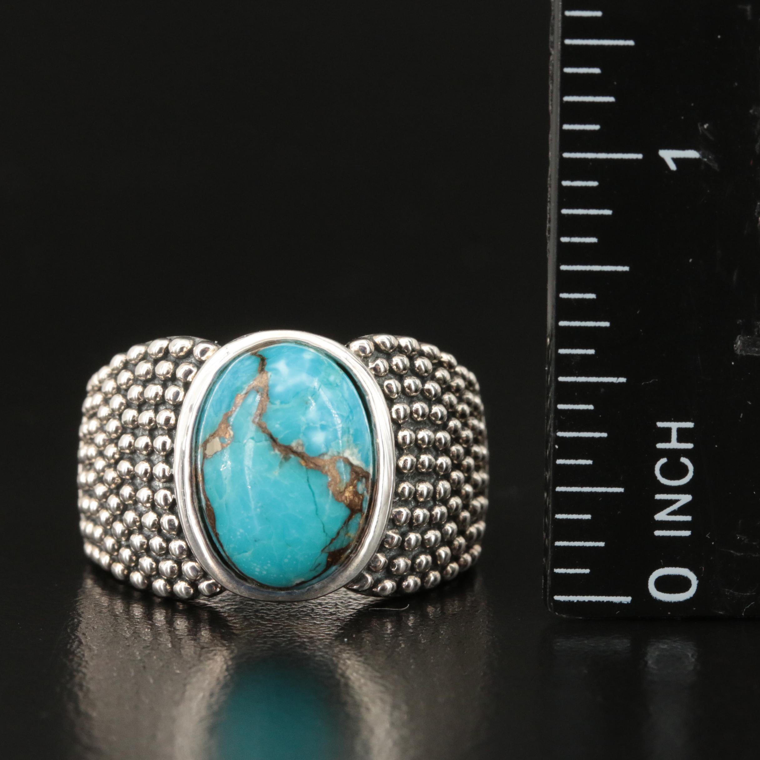 Michael Dawkins Sterling Turquoise Ring