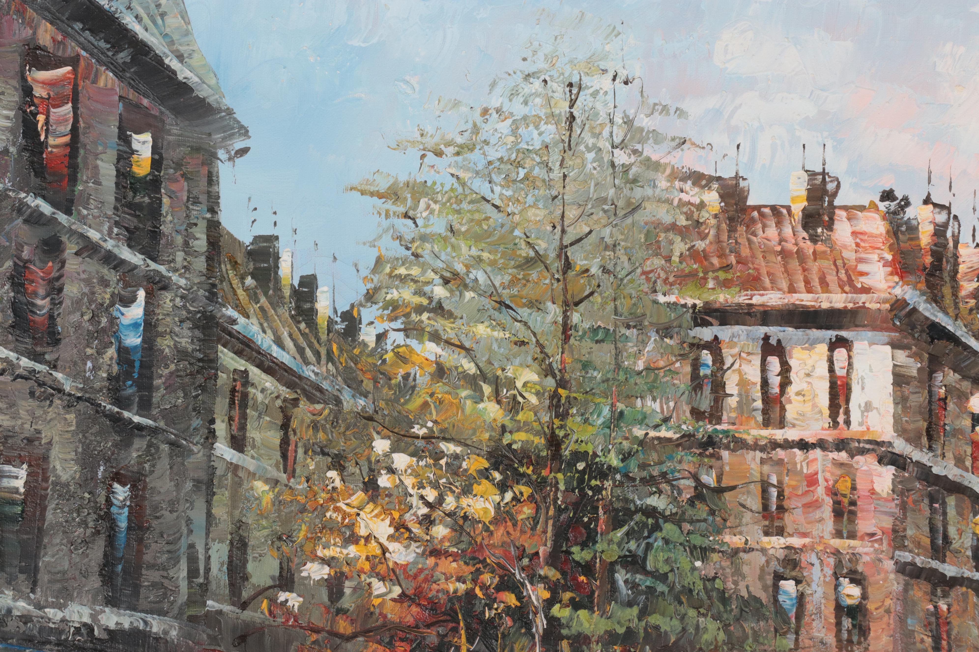 Burnett Parisian Street Scene Acrylic Painting