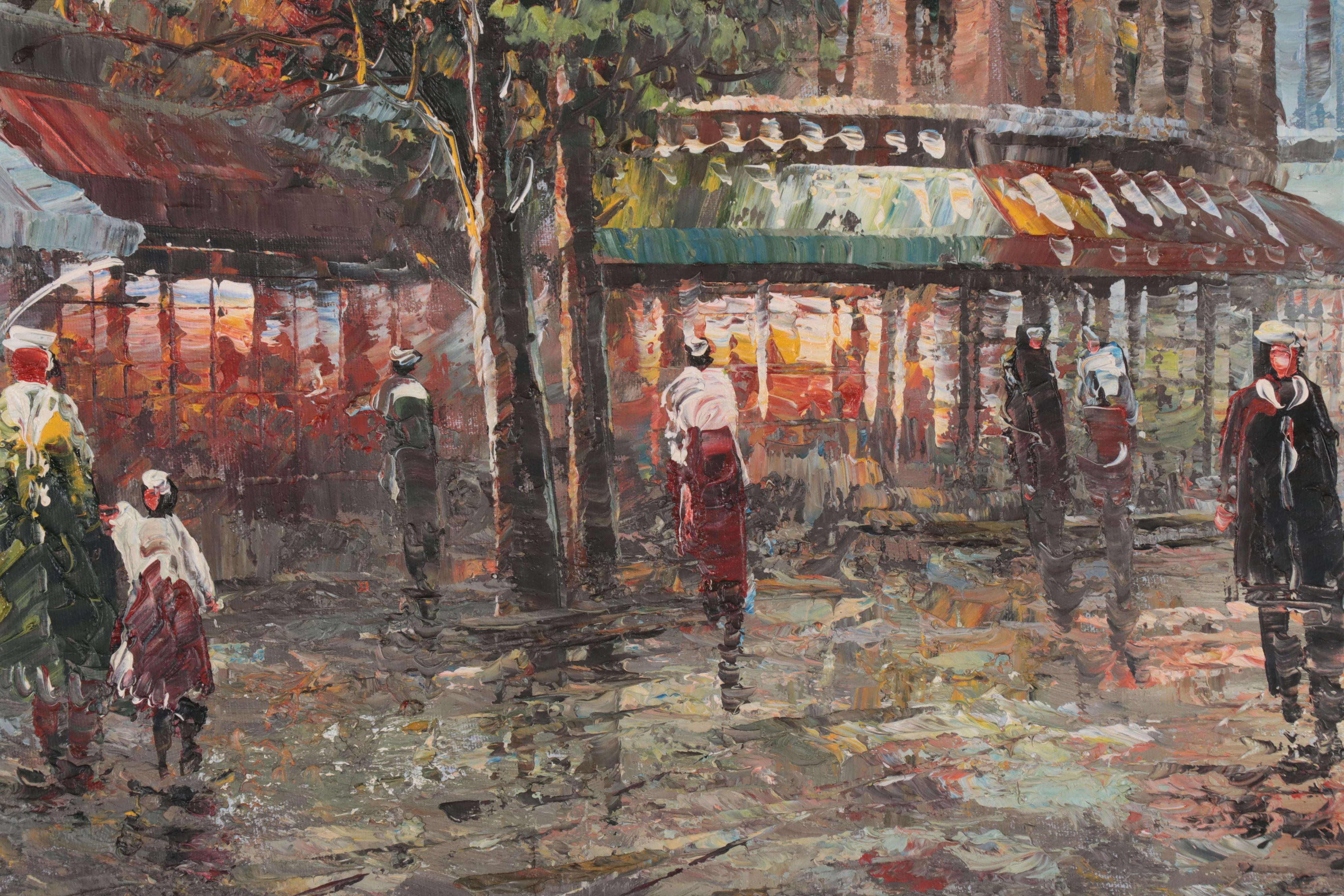 Burnett Parisian Street Scene Acrylic Painting