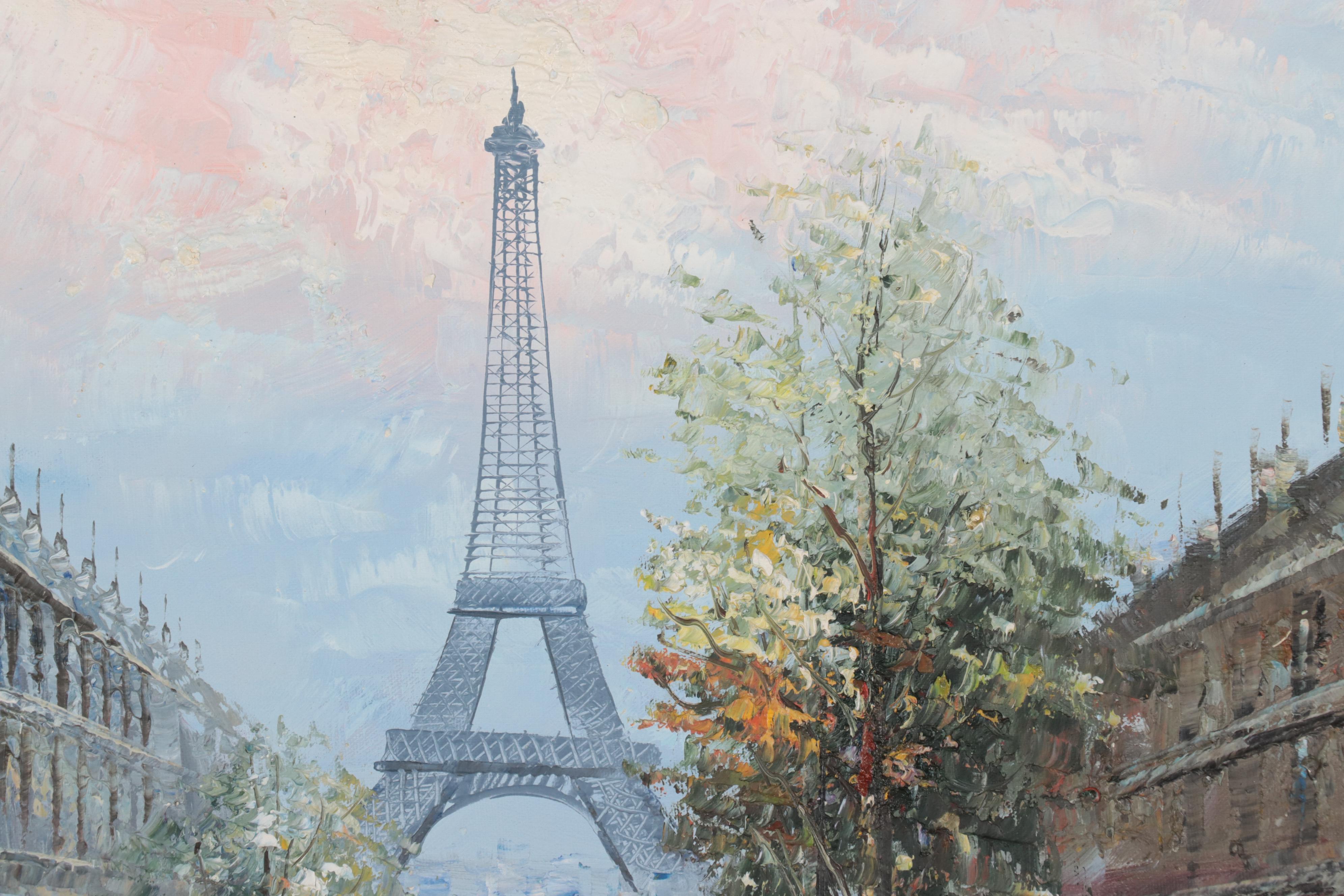 Burnett Parisian Street Scene Acrylic Painting