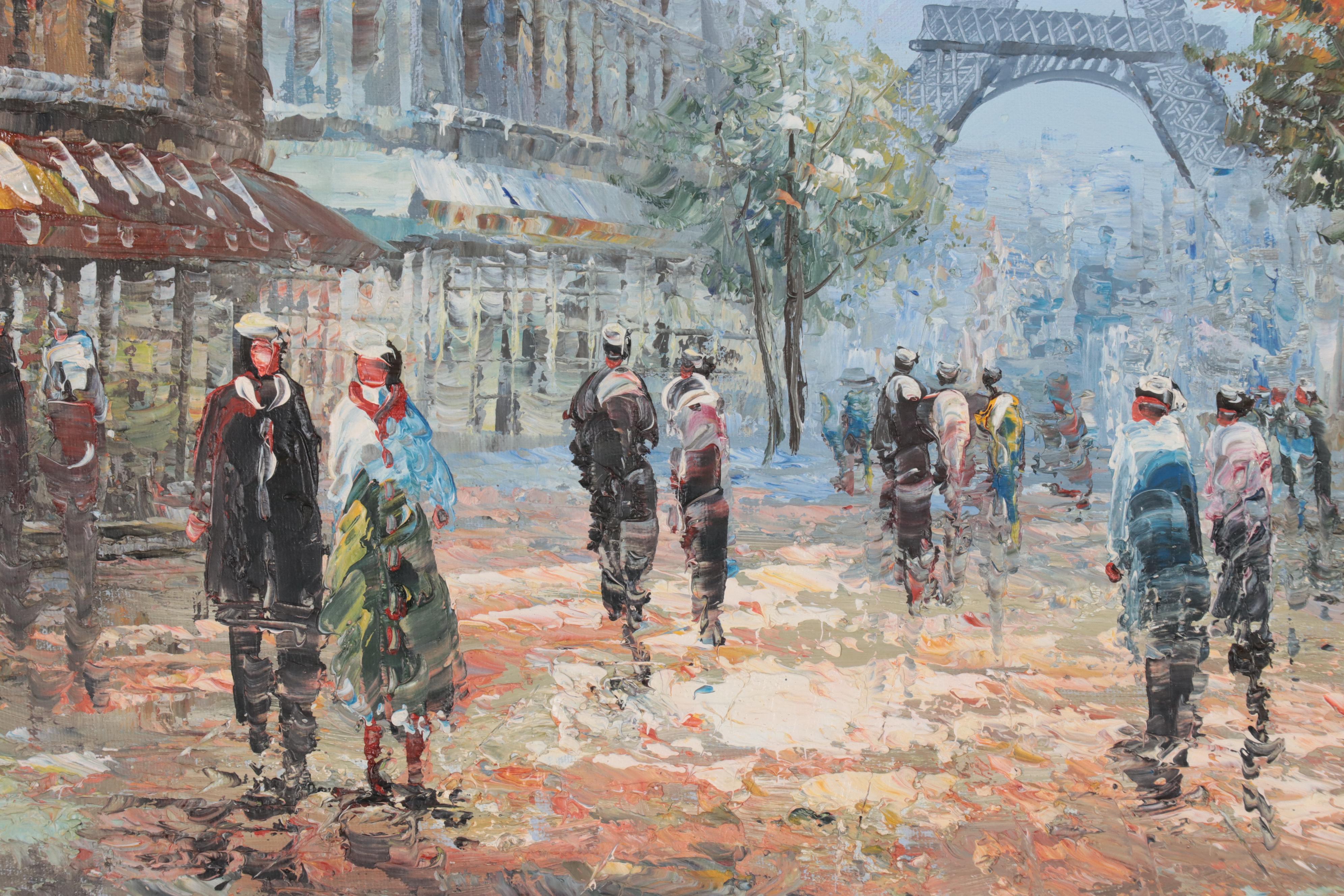 Burnett Parisian Street Scene Acrylic Painting