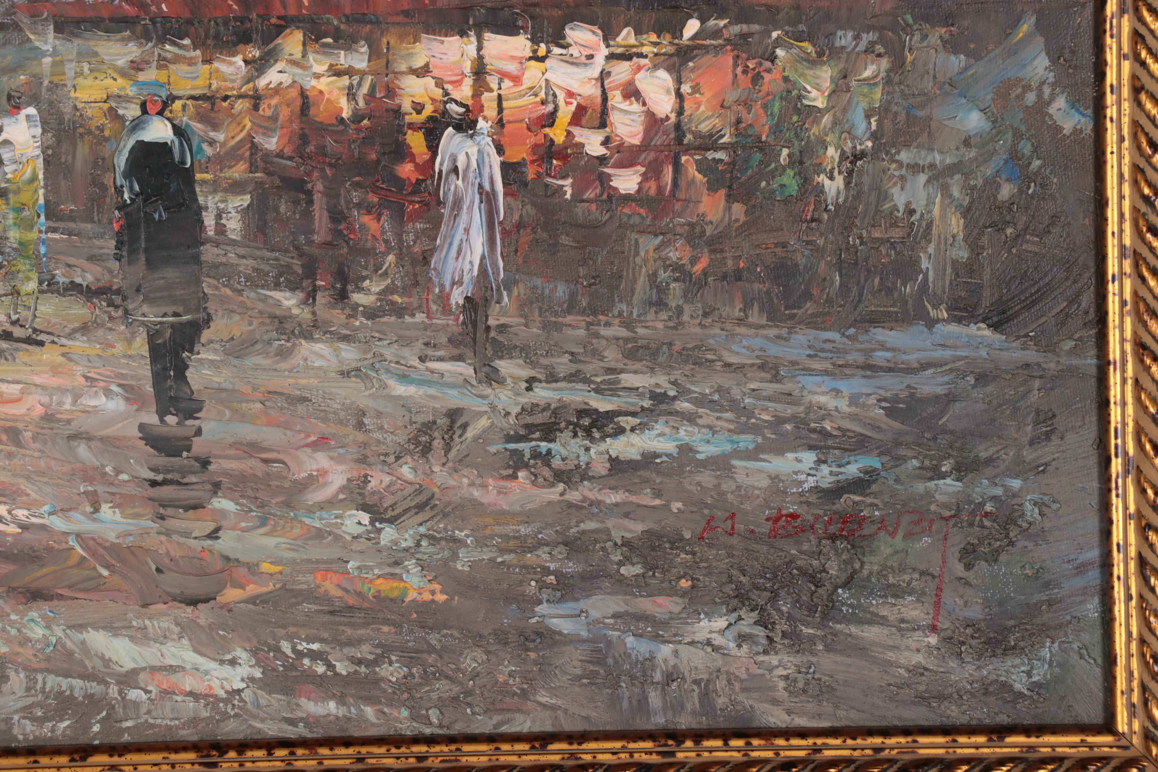 Burnett Parisian Street Scene Acrylic Painting