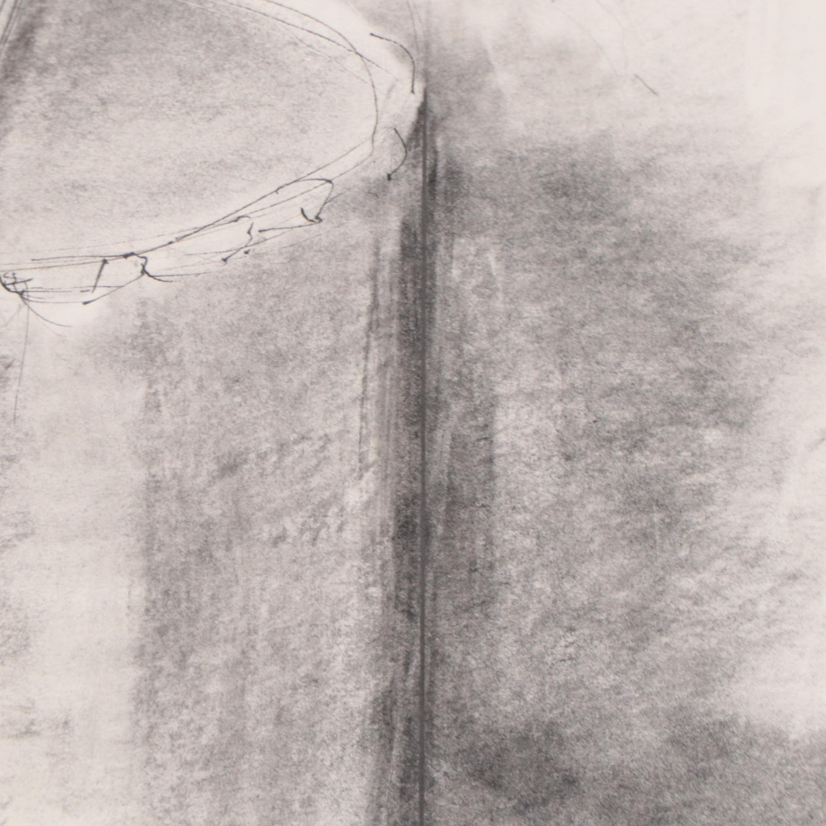 Carol Imes-Luscombe Mixed Media Drawing of Floral Still Life "Calla Lillies"