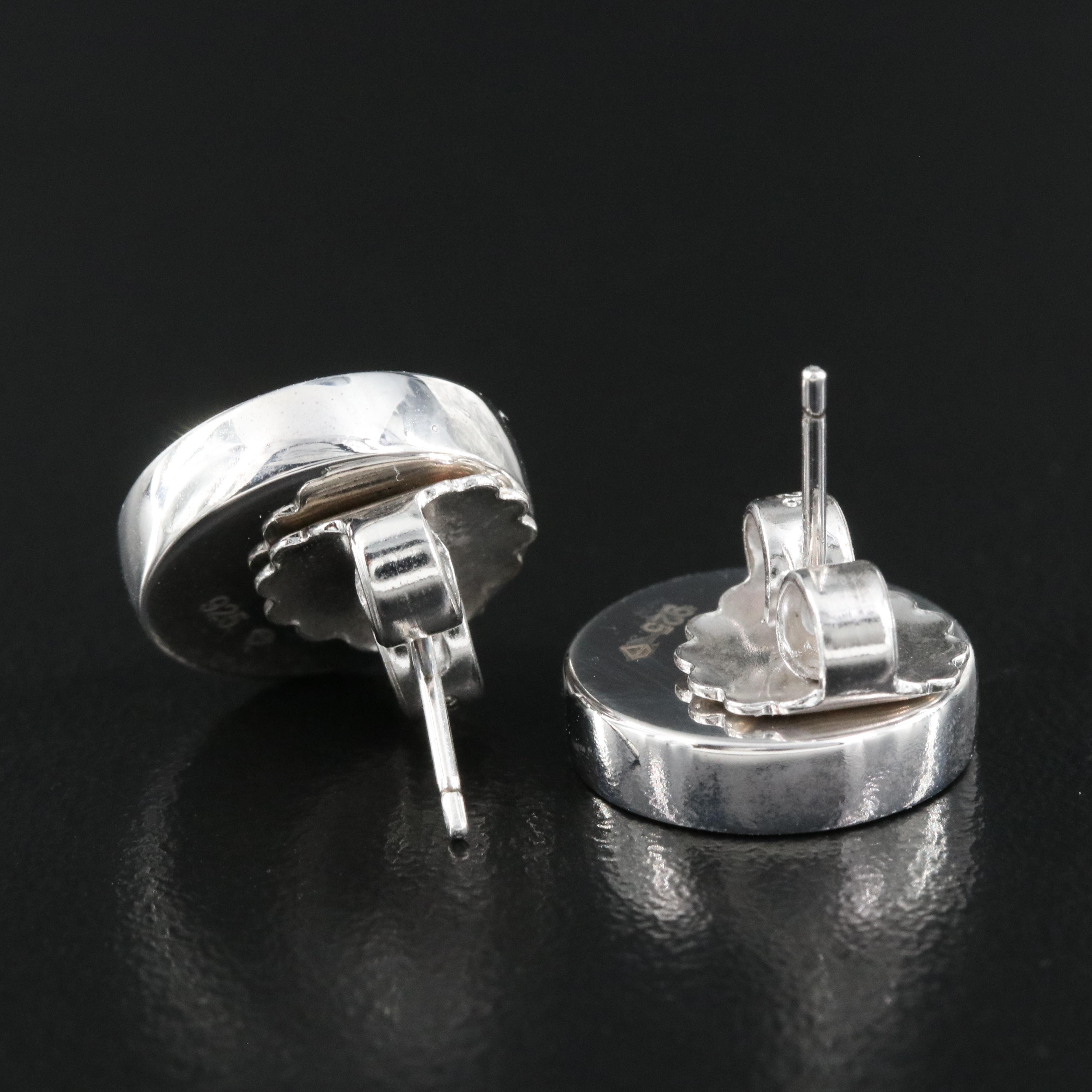 Sterling Quartzite Button Earrings