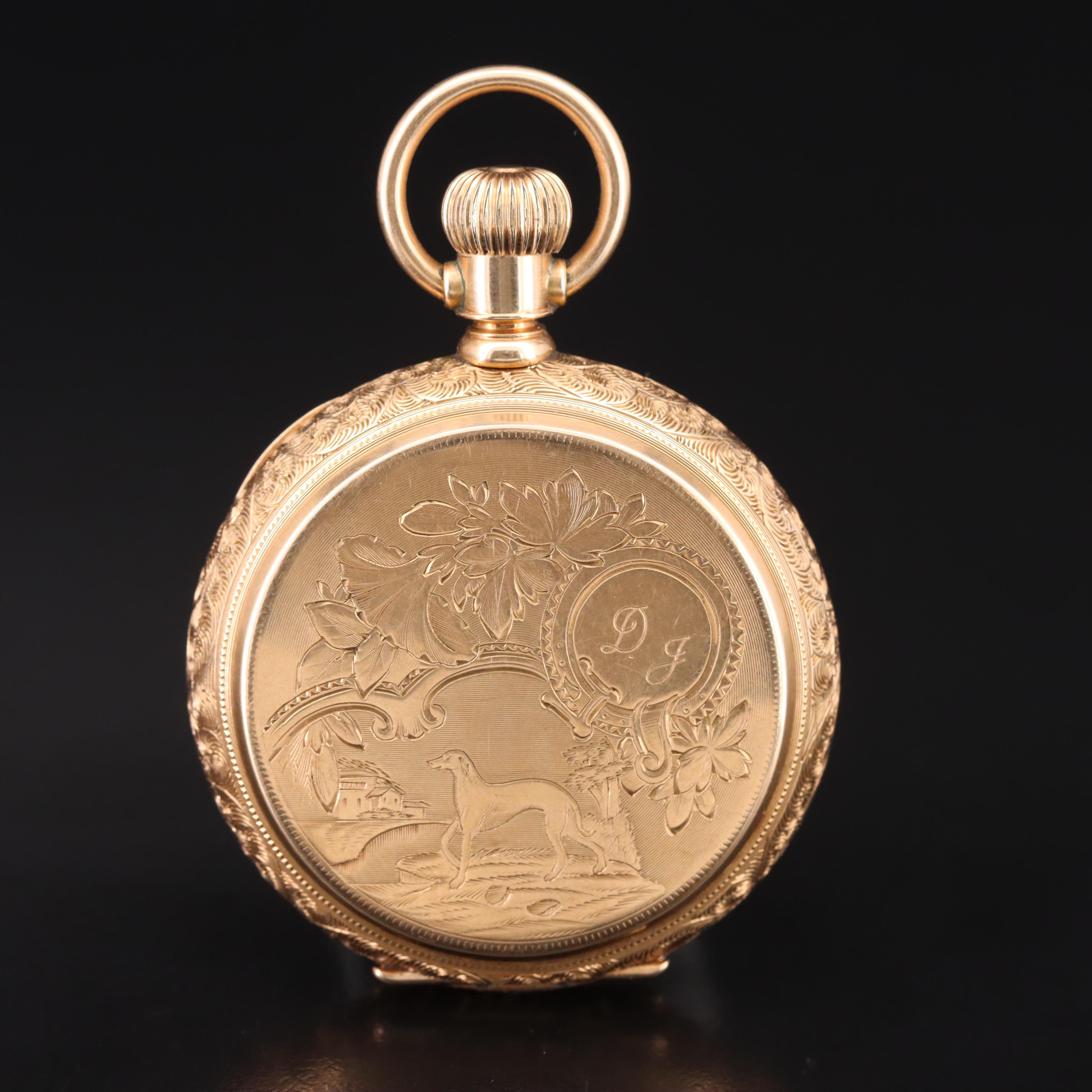 1888 Elgin 14K Hunting Pocket Watch