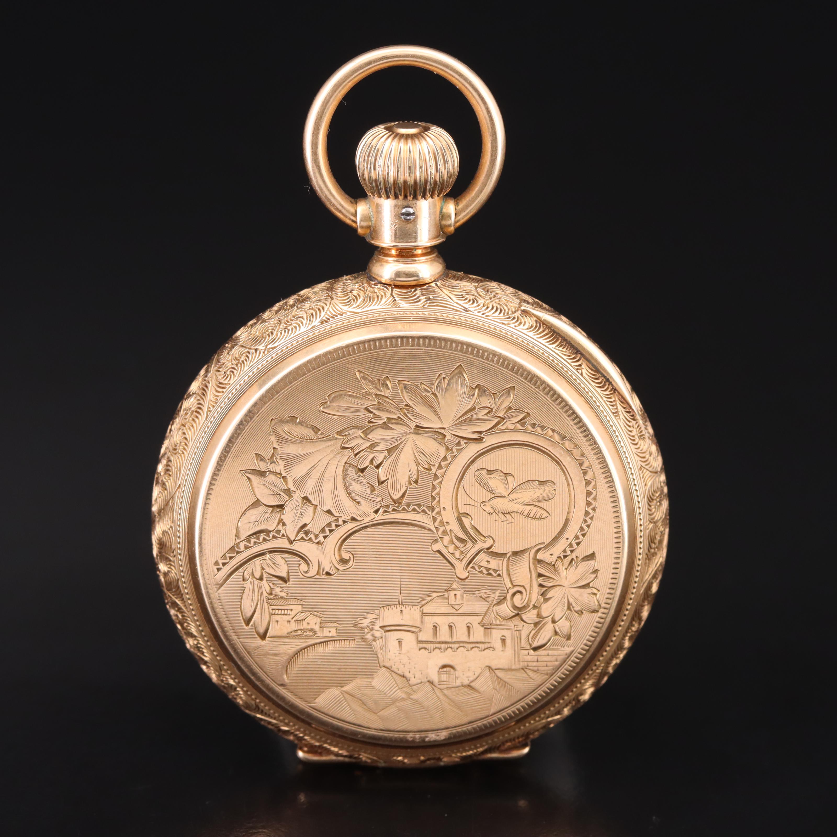 1888 Elgin 14K Hunting Pocket Watch