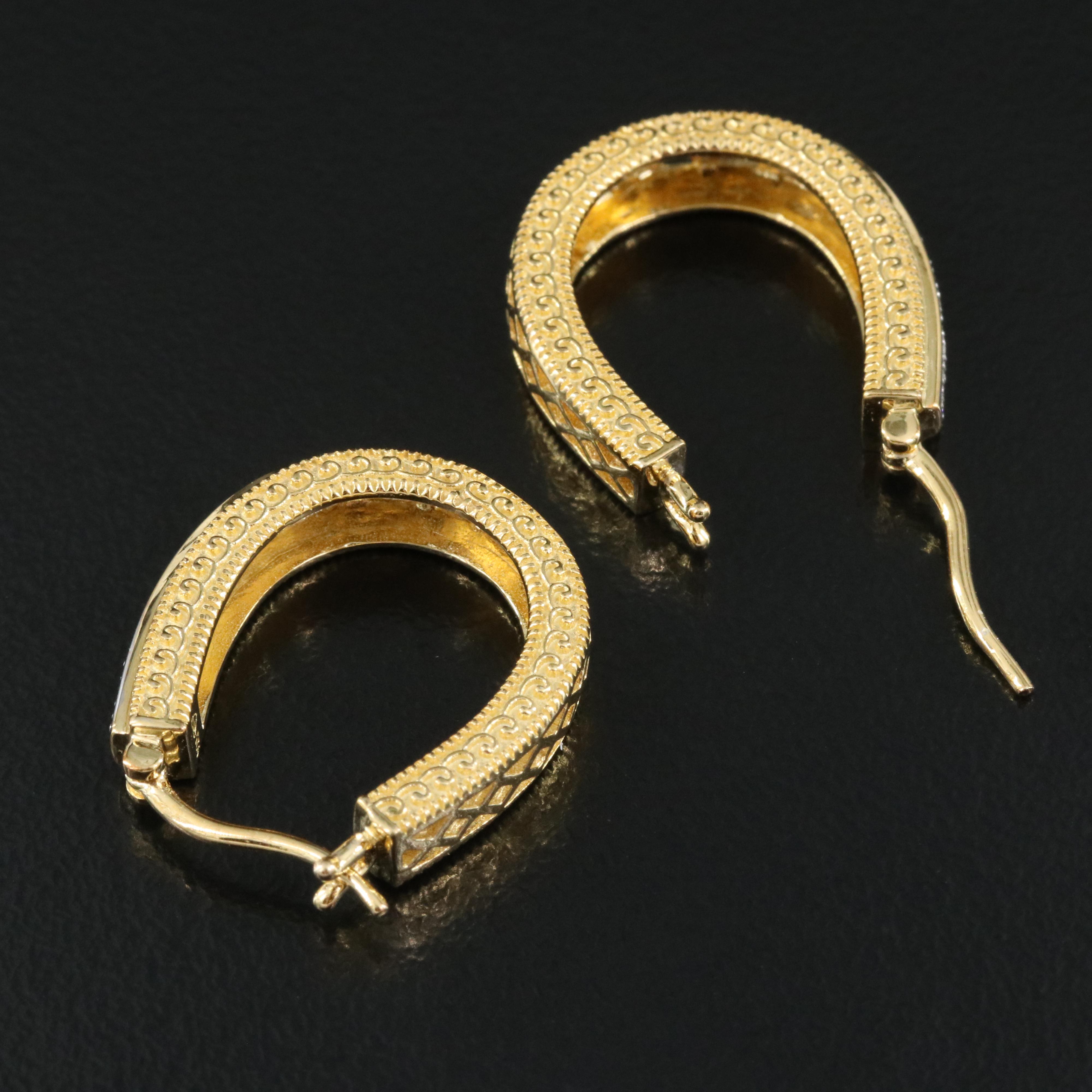 Sterling Diamond Hoop Earrings