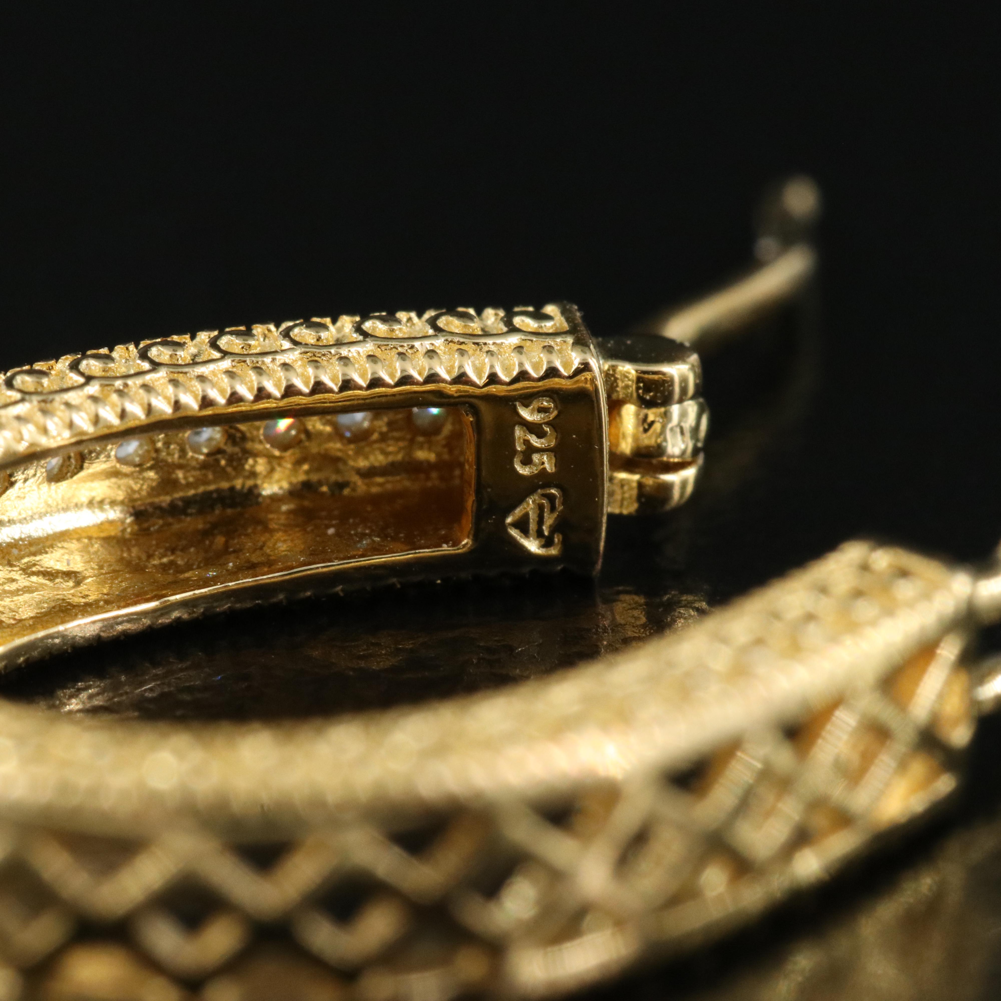 Sterling Diamond Hoop Earrings