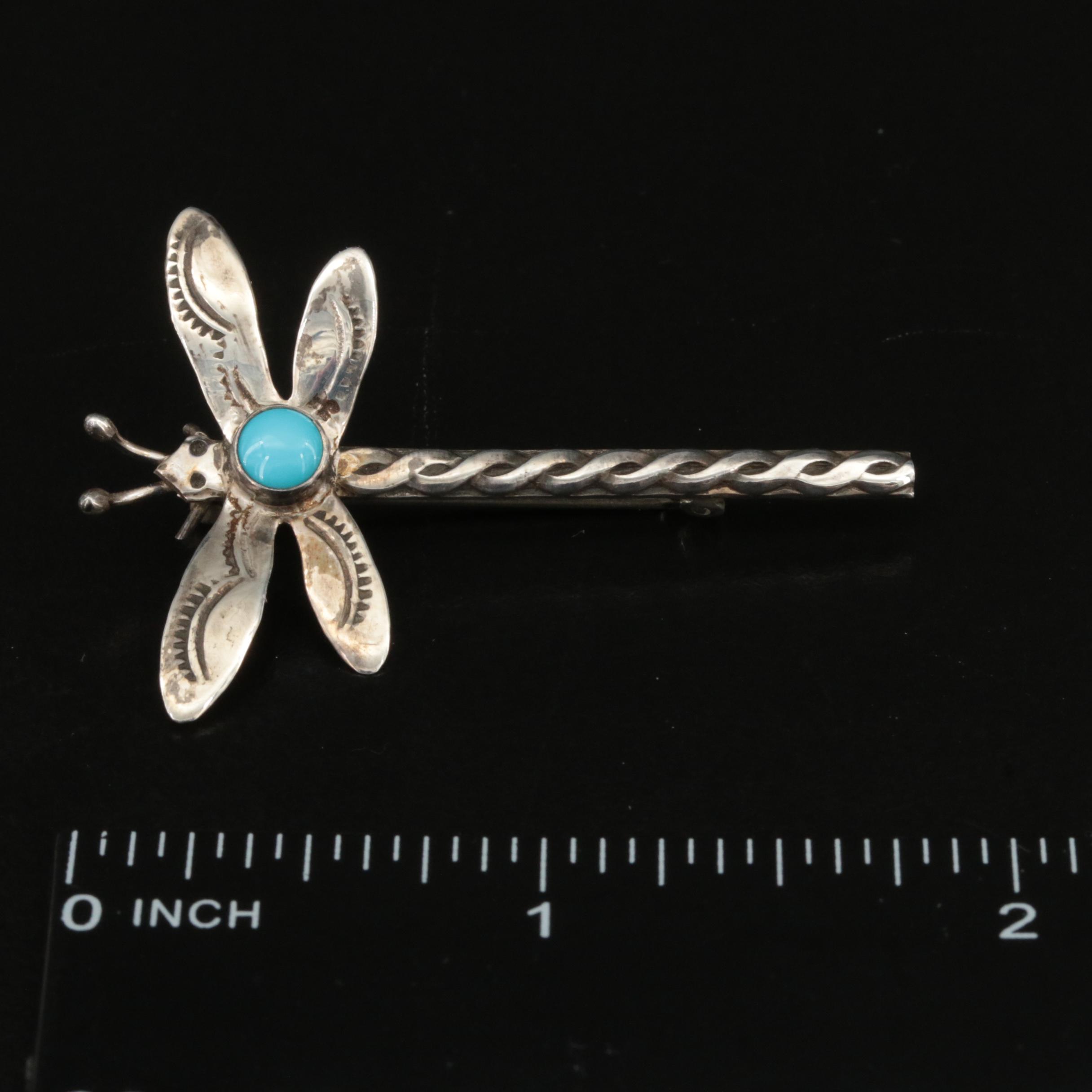 Southwestern Reversible Bear Pendant Necklace, Dragonfly Brooch and Abalone