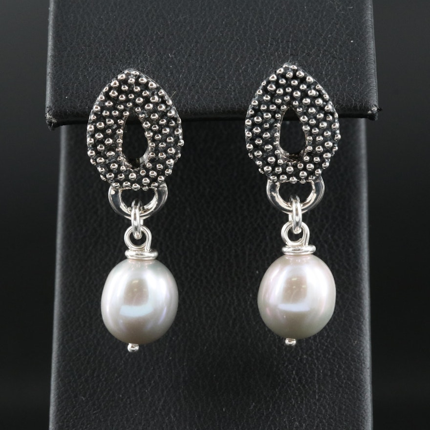 Michael Dawkins Sterling Pearl Earrings with 14K Accents