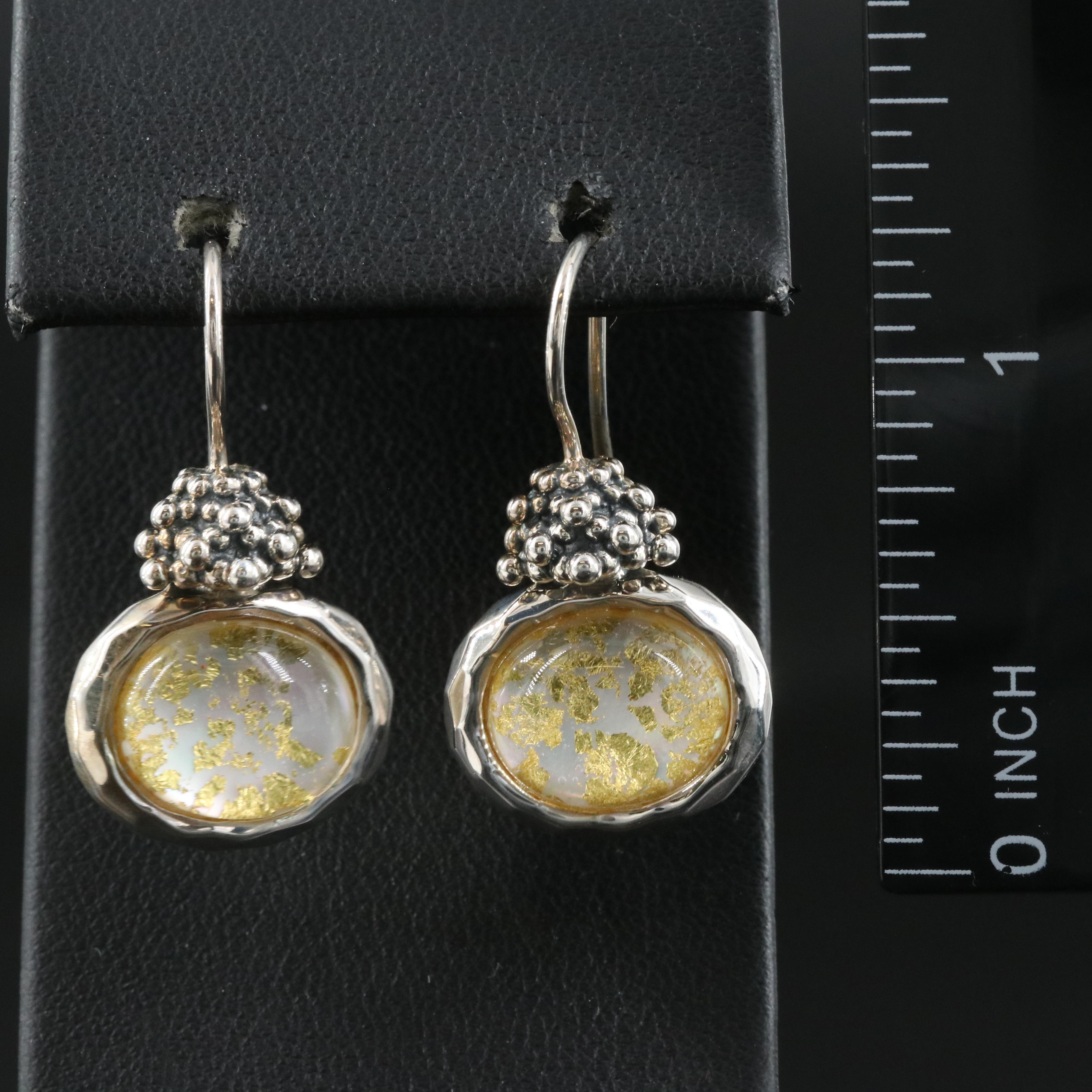 Michael Dawkins Sterling Quartz and Mother-of-Pearl Doublet Earrings