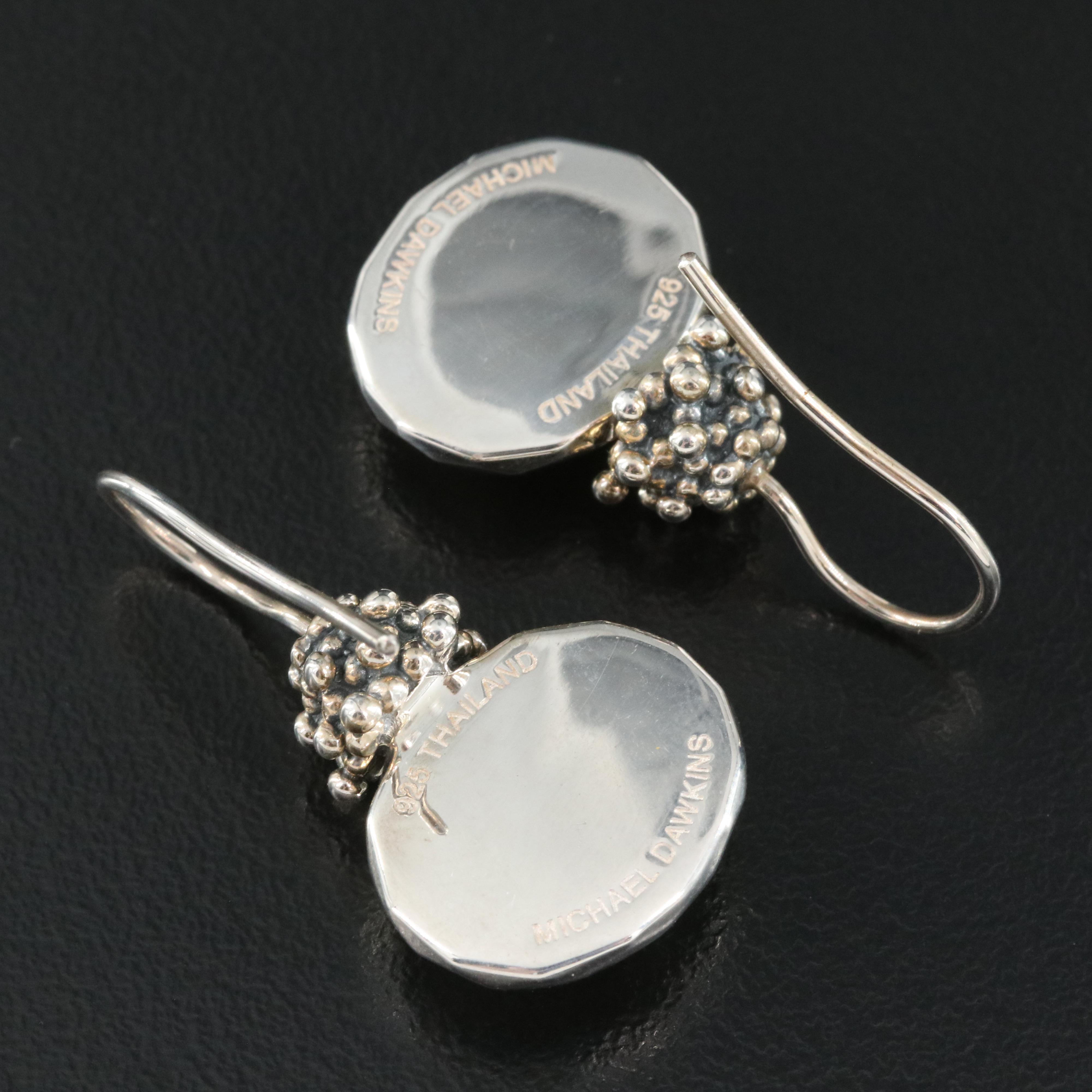 Michael Dawkins Sterling Quartz and Mother-of-Pearl Doublet Earrings