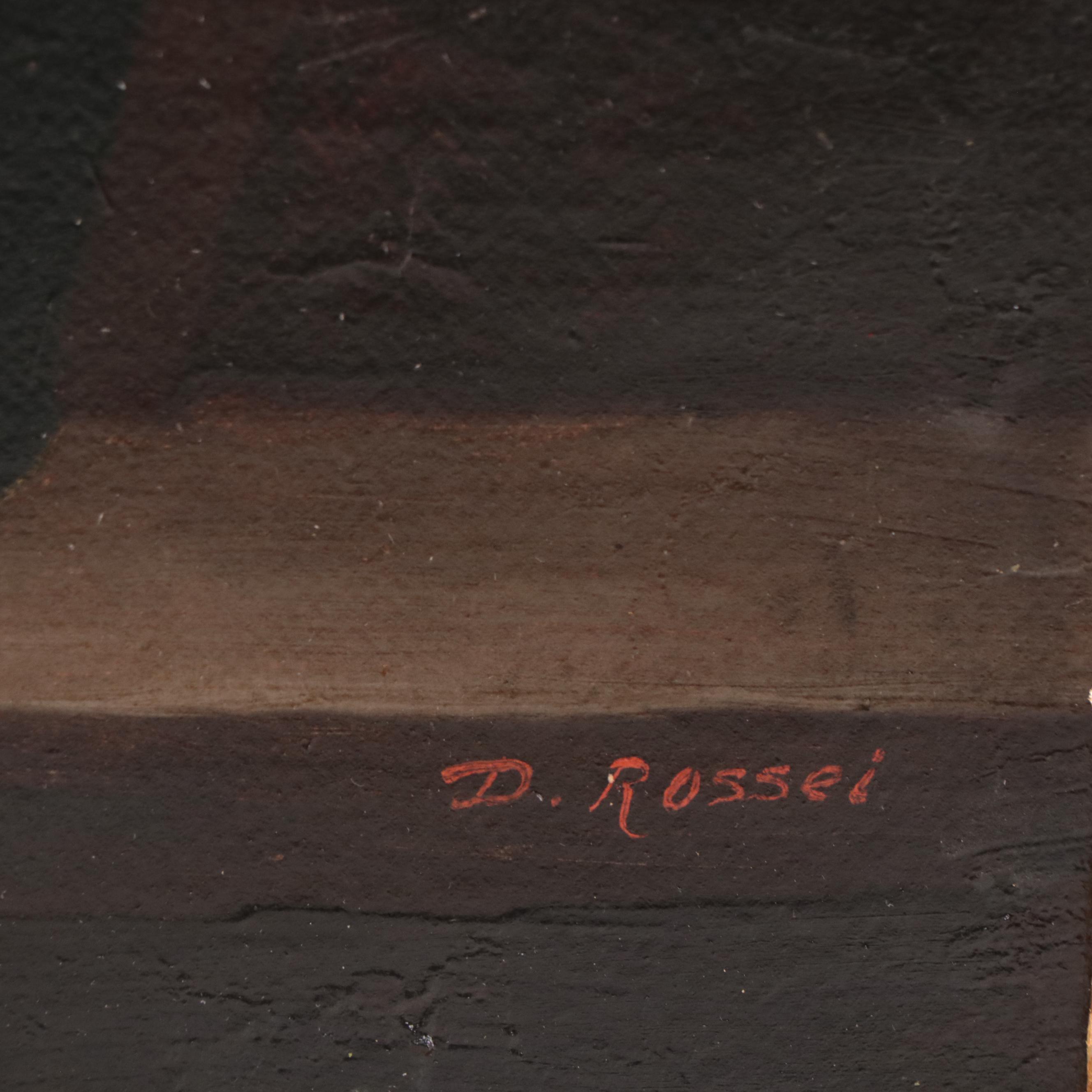 Oil Painting of Man Playing Instrument