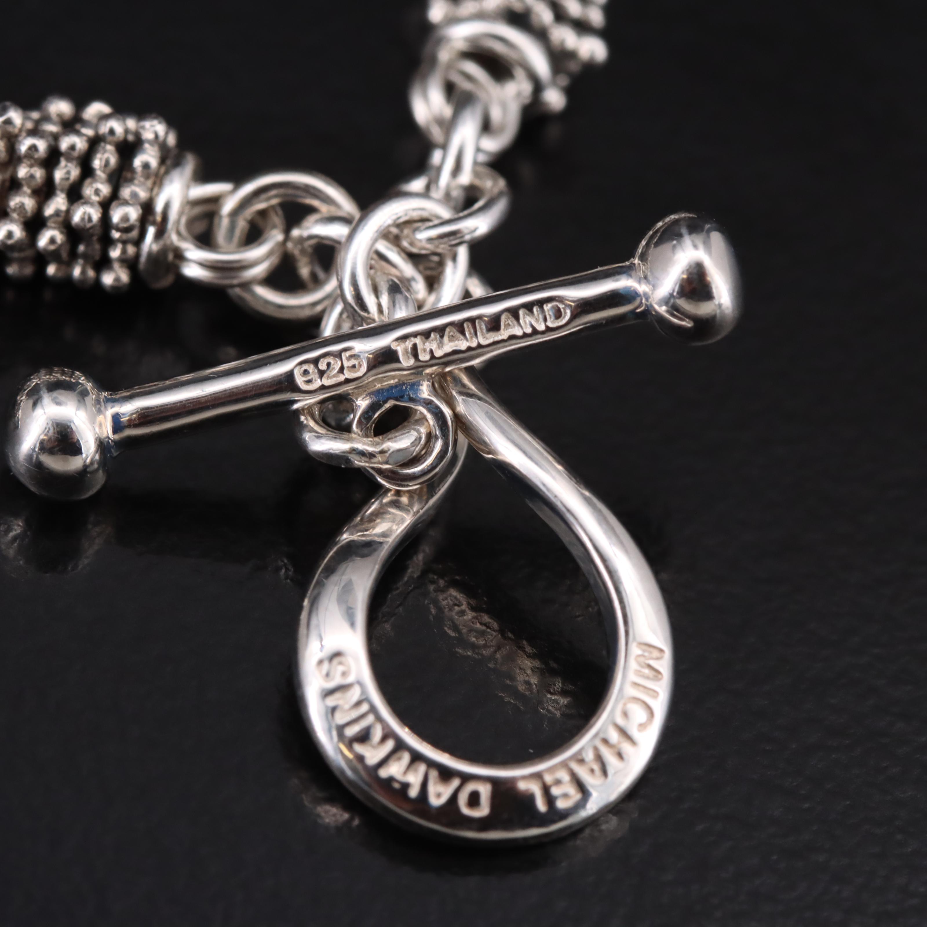 Michael Dawkins Sterling Mother-of-Pearl and Gemstone Necklace