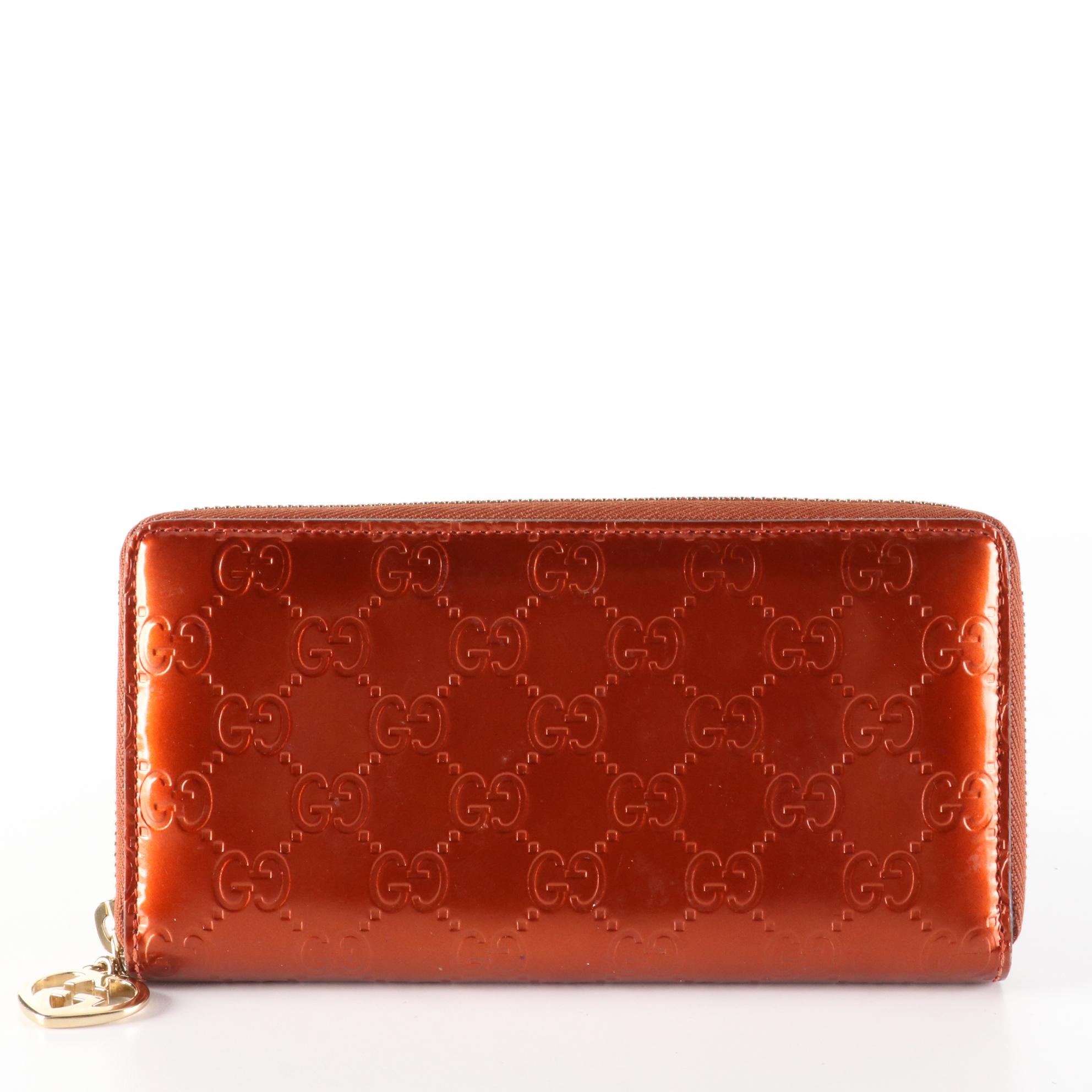 Gucci Zip Around Wallet in Guccissima Patent Leather