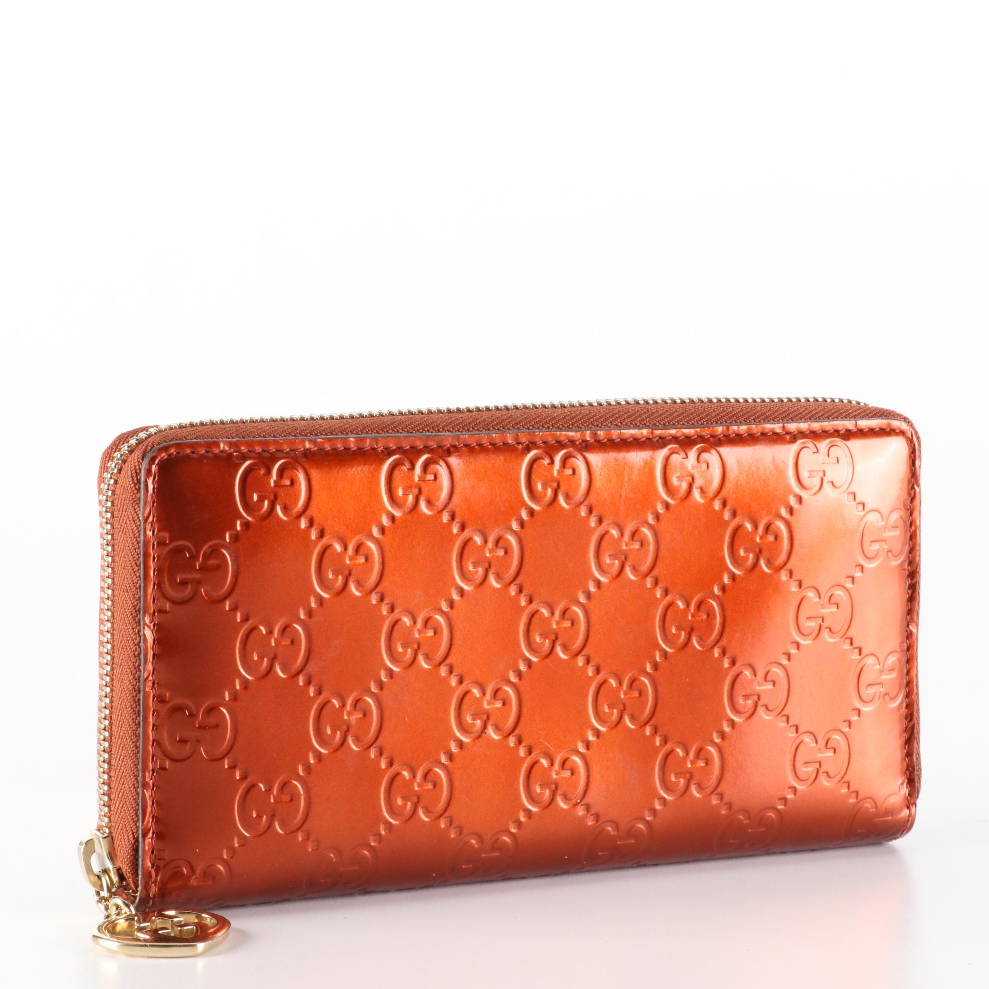 Gucci Zip Around Wallet in Guccissima Patent Leather