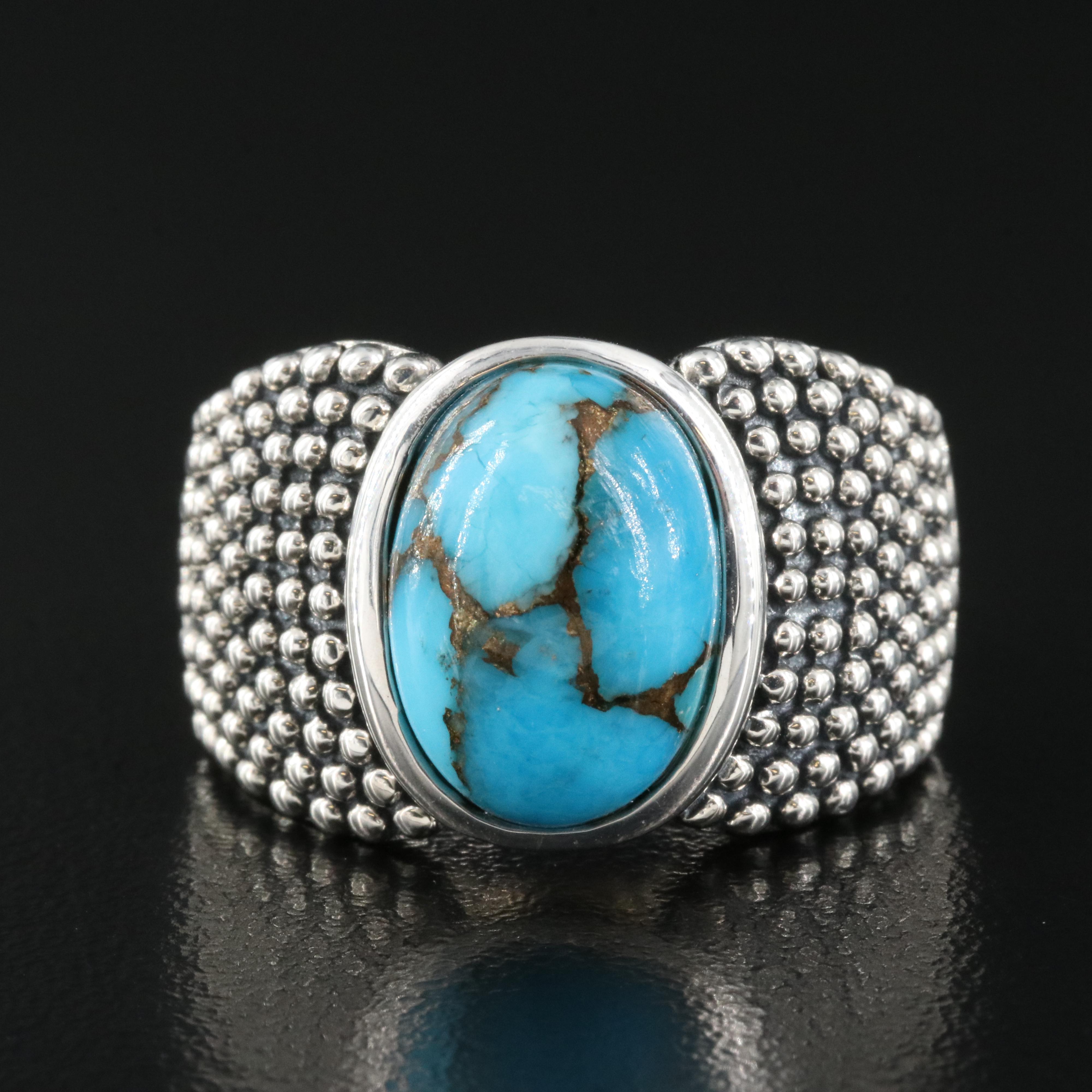 Michael Dawkins Sterling Turquoise Ring