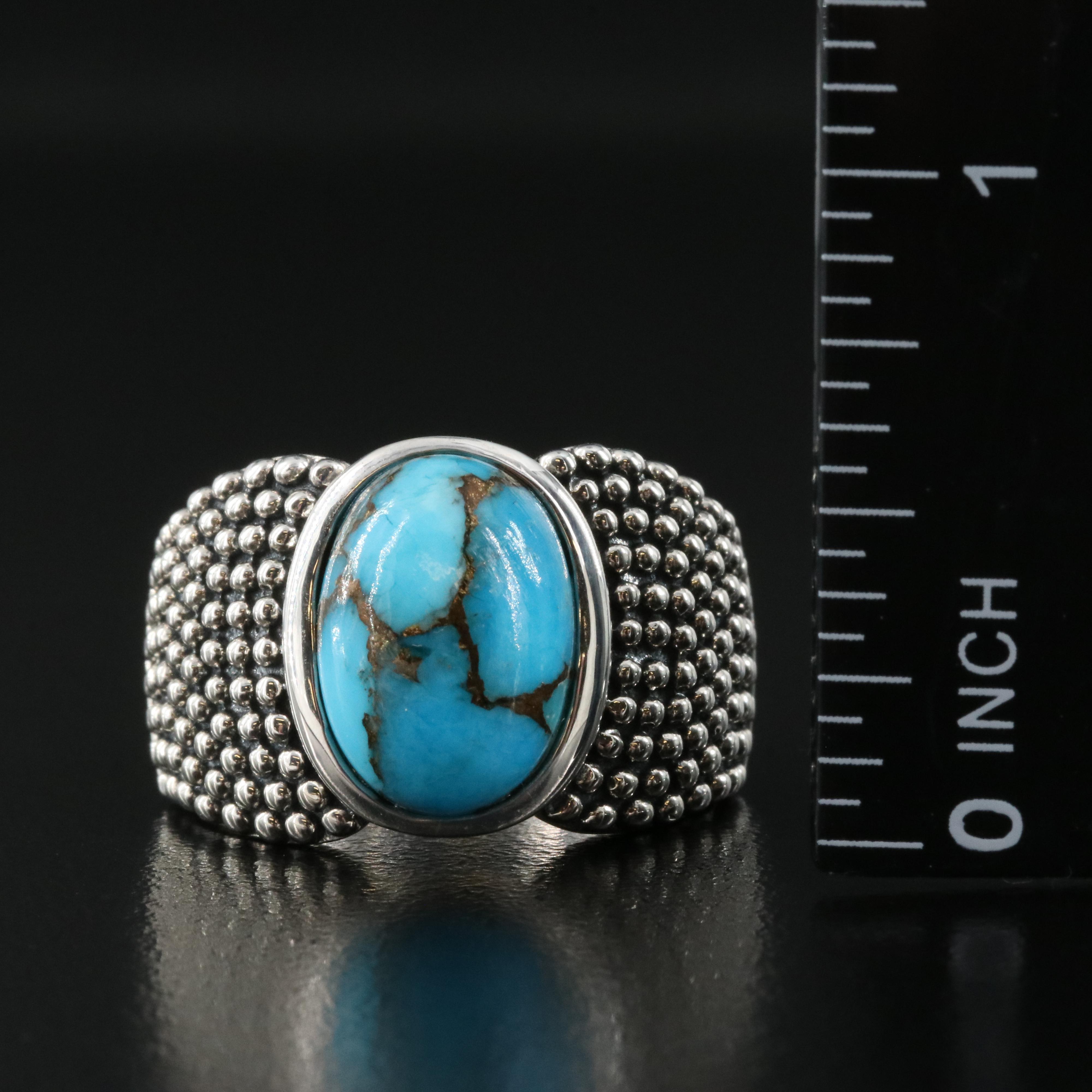 Michael Dawkins Sterling Turquoise Ring
