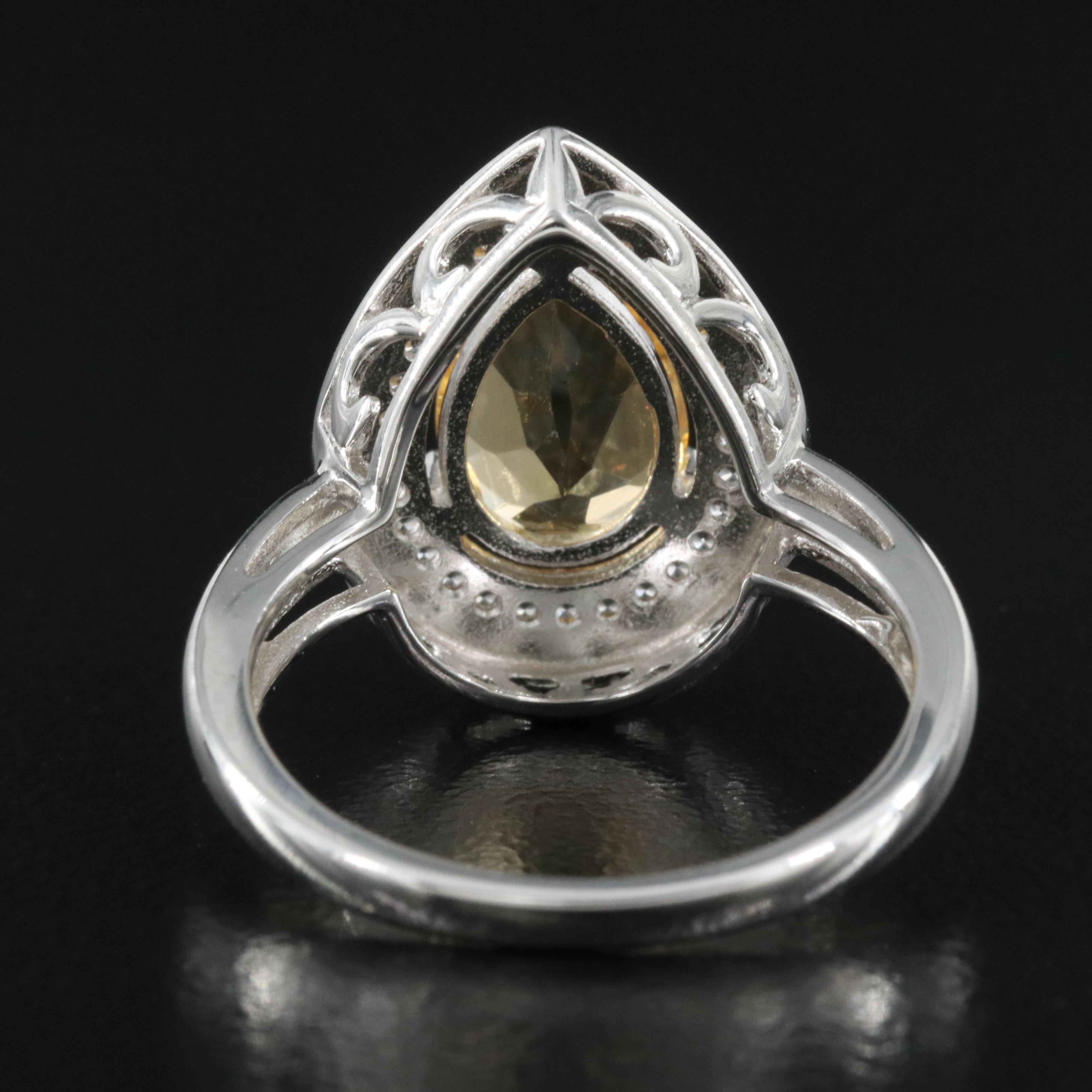 Sterling Citrine and Sapphire Ring