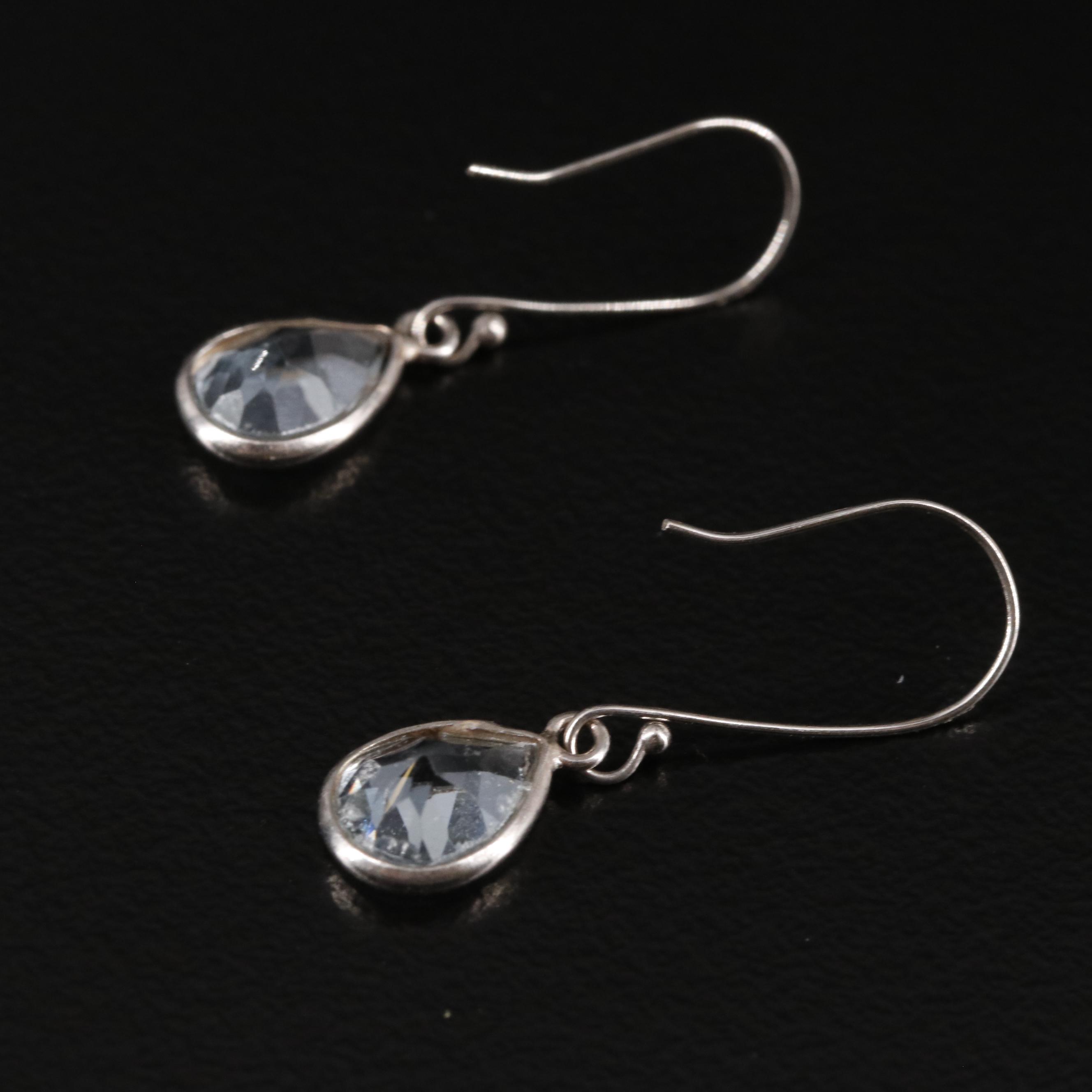 14K Blue Topaz Drop Earrings