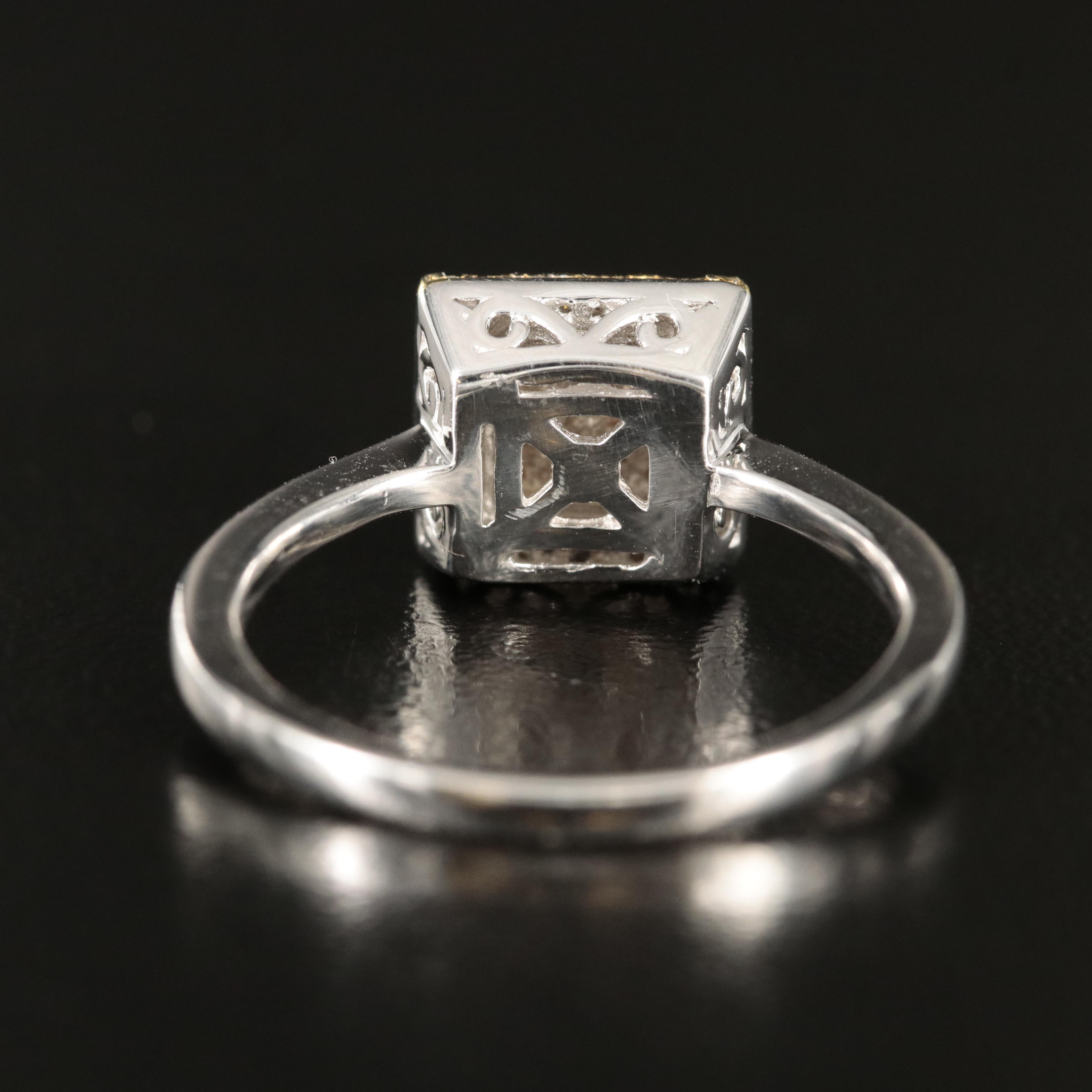 Sterling Diamond Square Ring