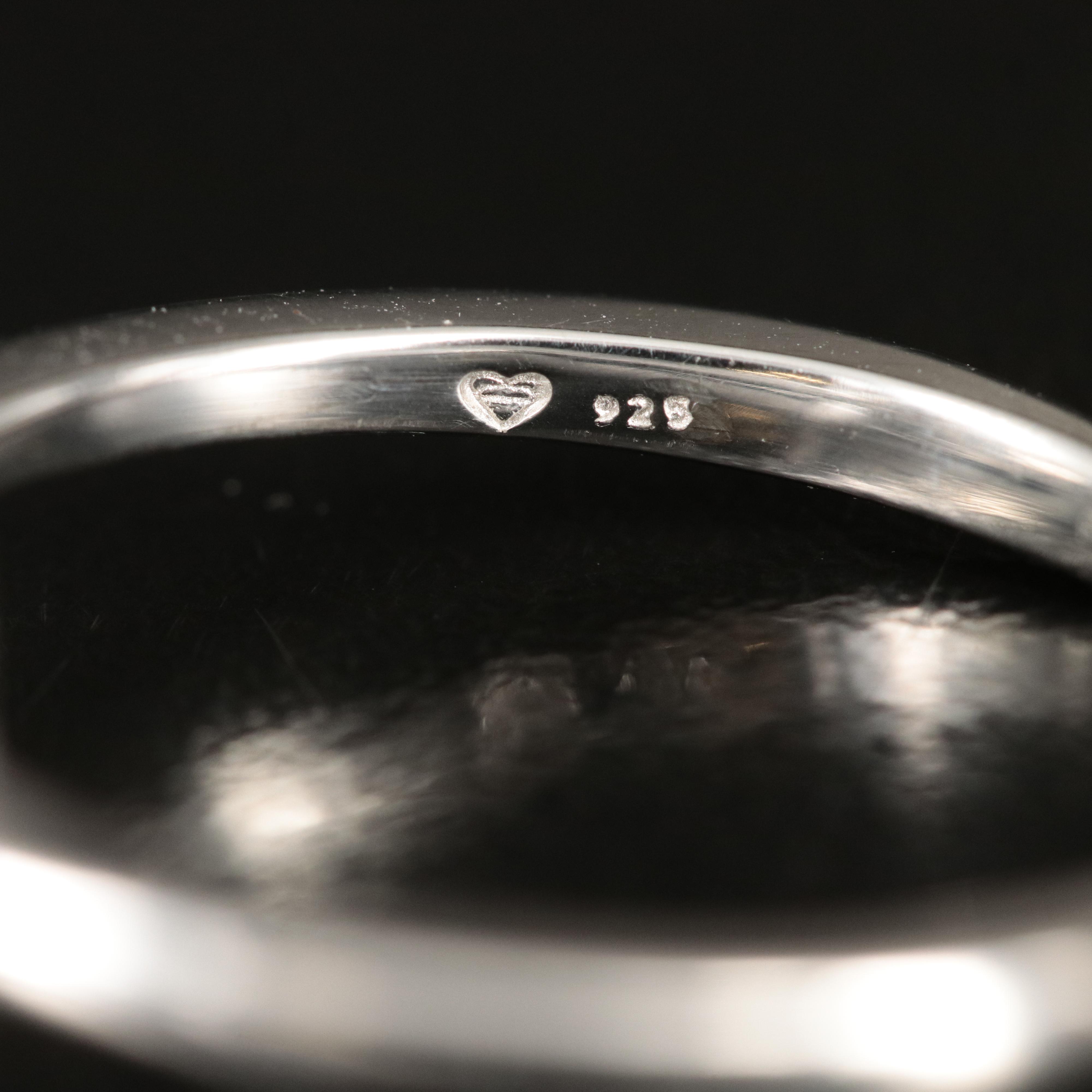 Sterling Diamond Square Ring