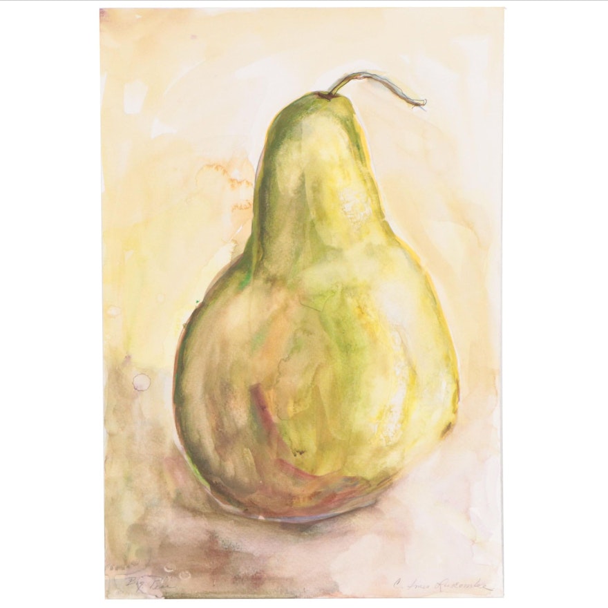 Carol Imes-Luscombe Watercolor Painting "Big Pear"