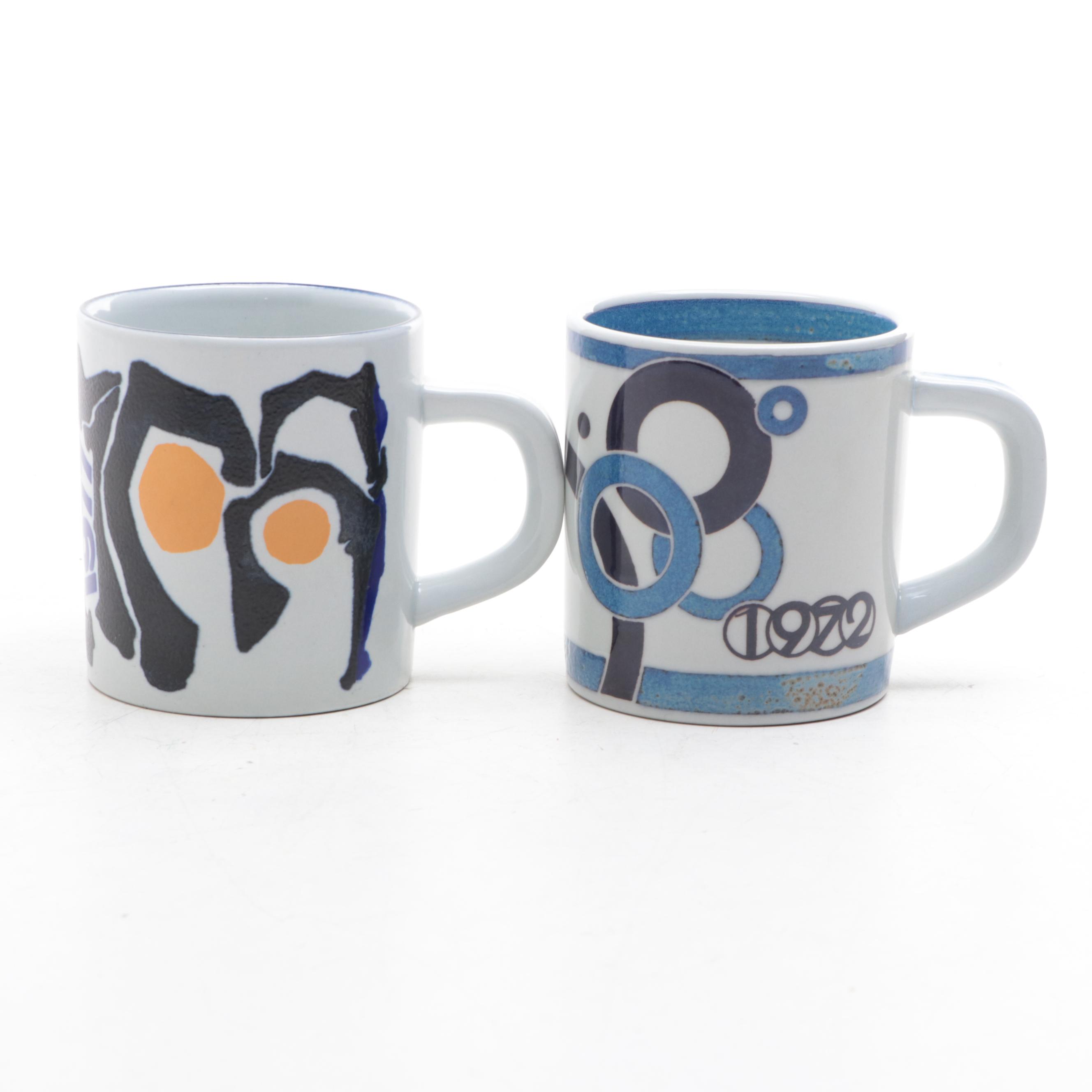 Royal Copenhagen Artist Signed Annual Porcelain Mugs