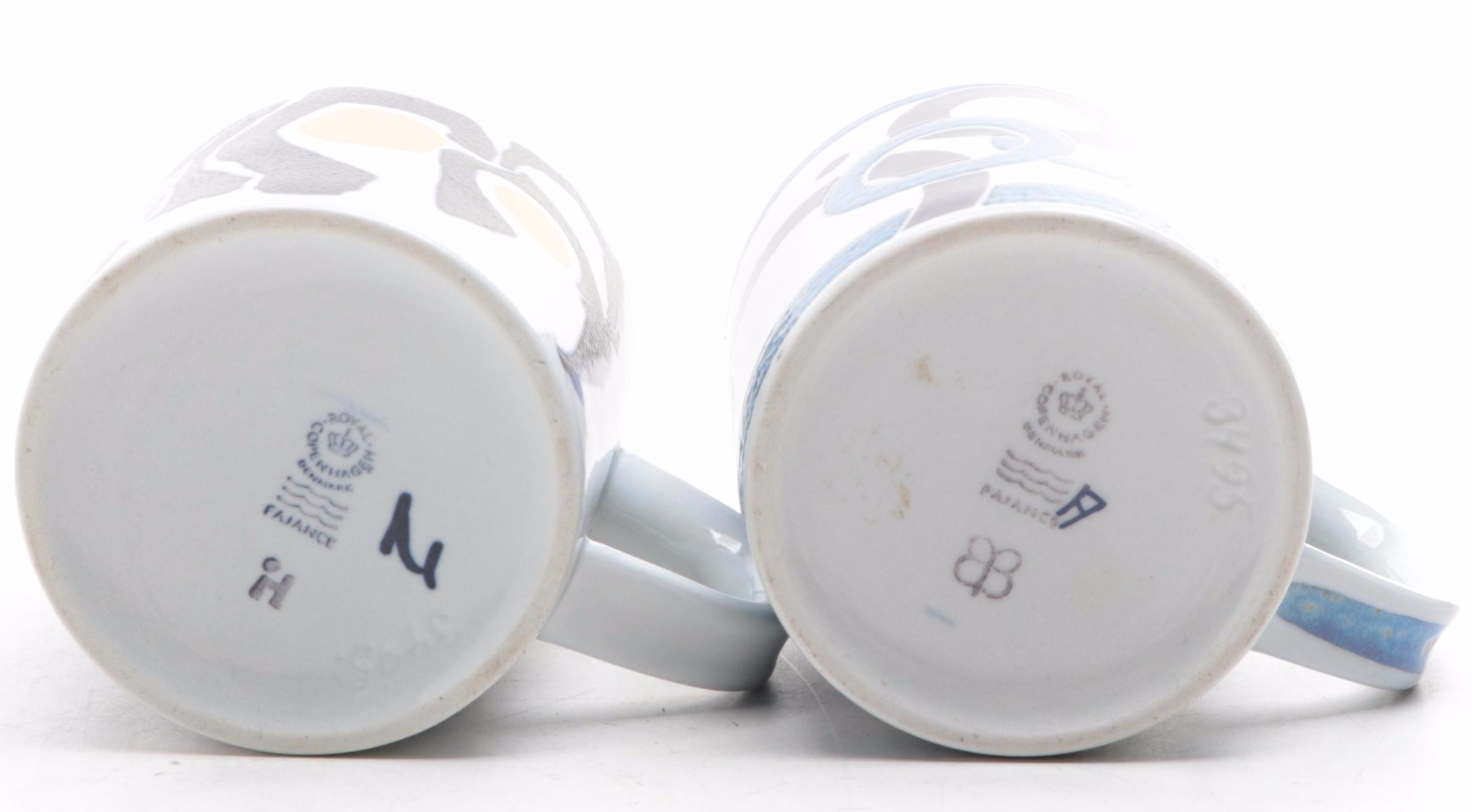 Royal Copenhagen Artist Signed Annual Porcelain Mugs