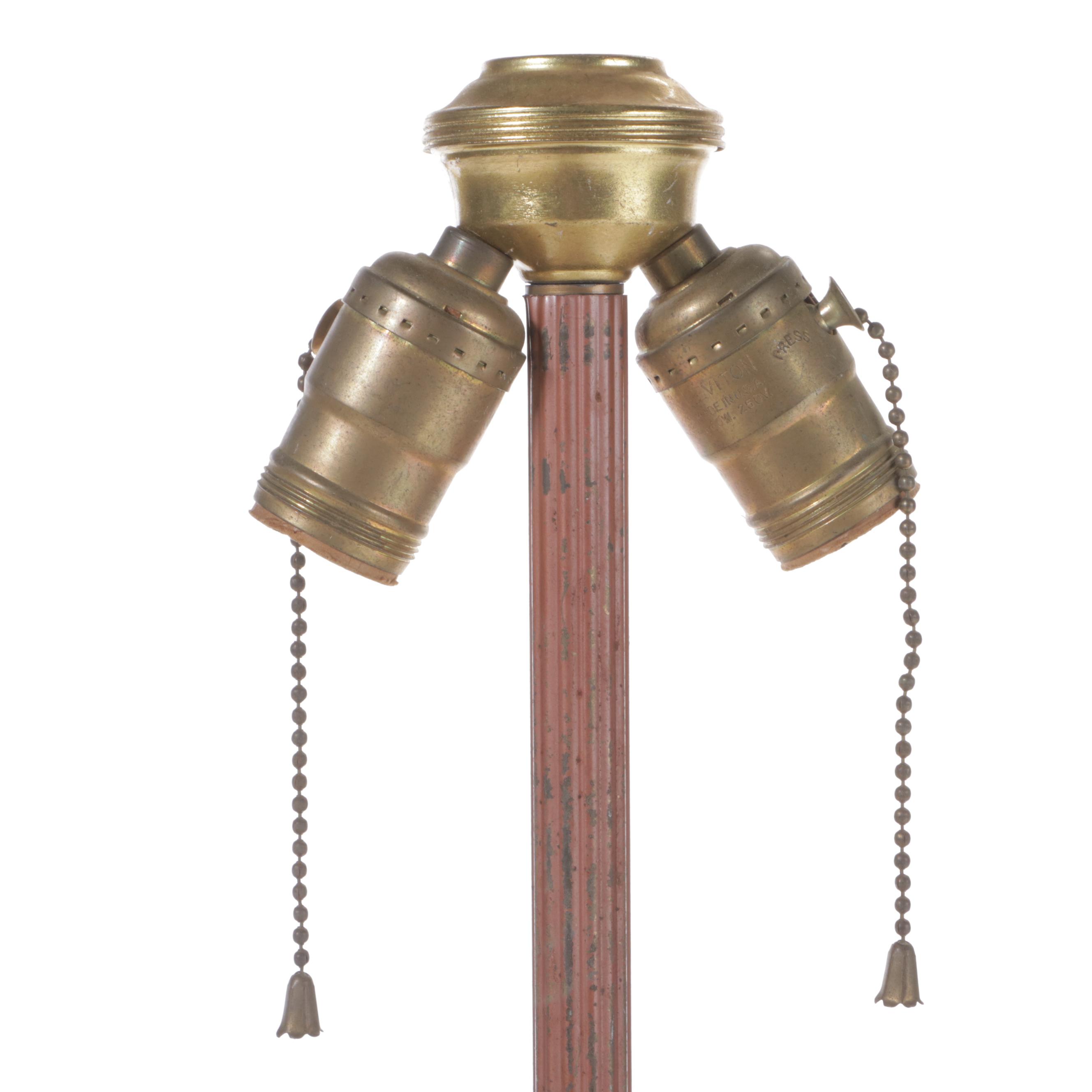 Cast Metal Floor Lamp With Integrated Ashtray and Table