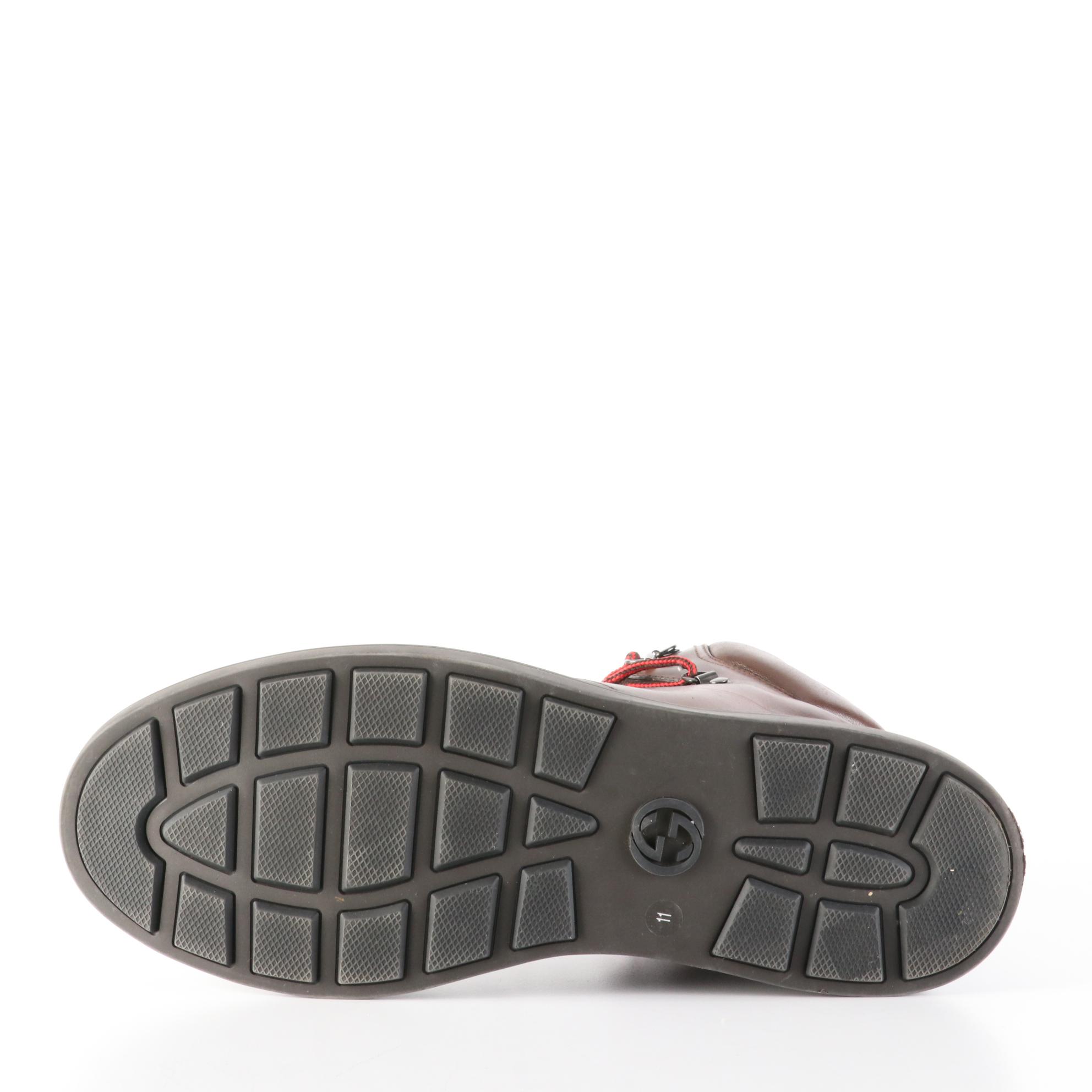 Men's Gucci Boot Sneakers in Brown Leather