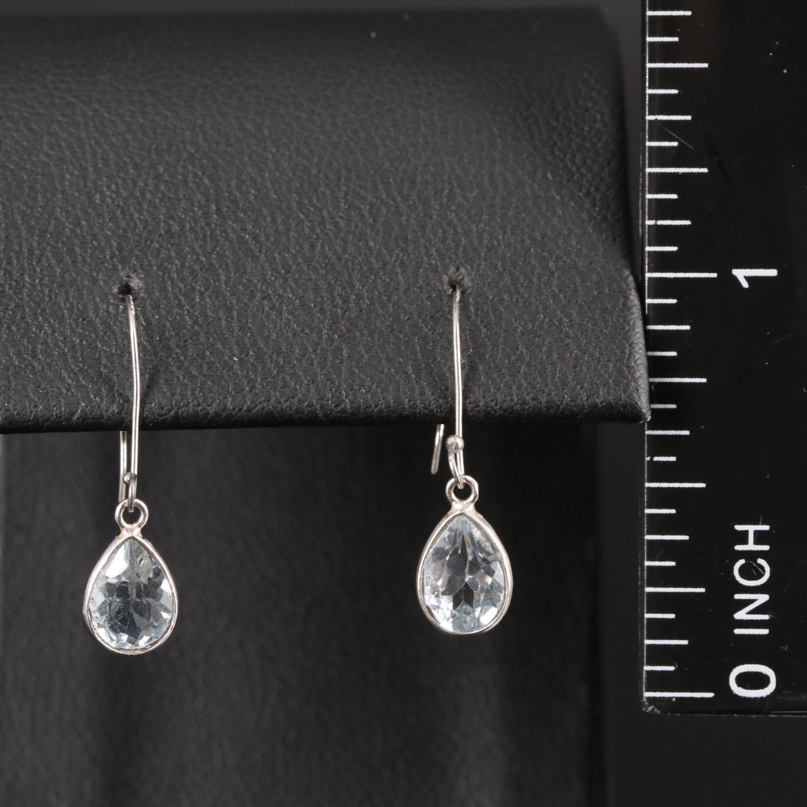 14K Blue Topaz Drop Earrings